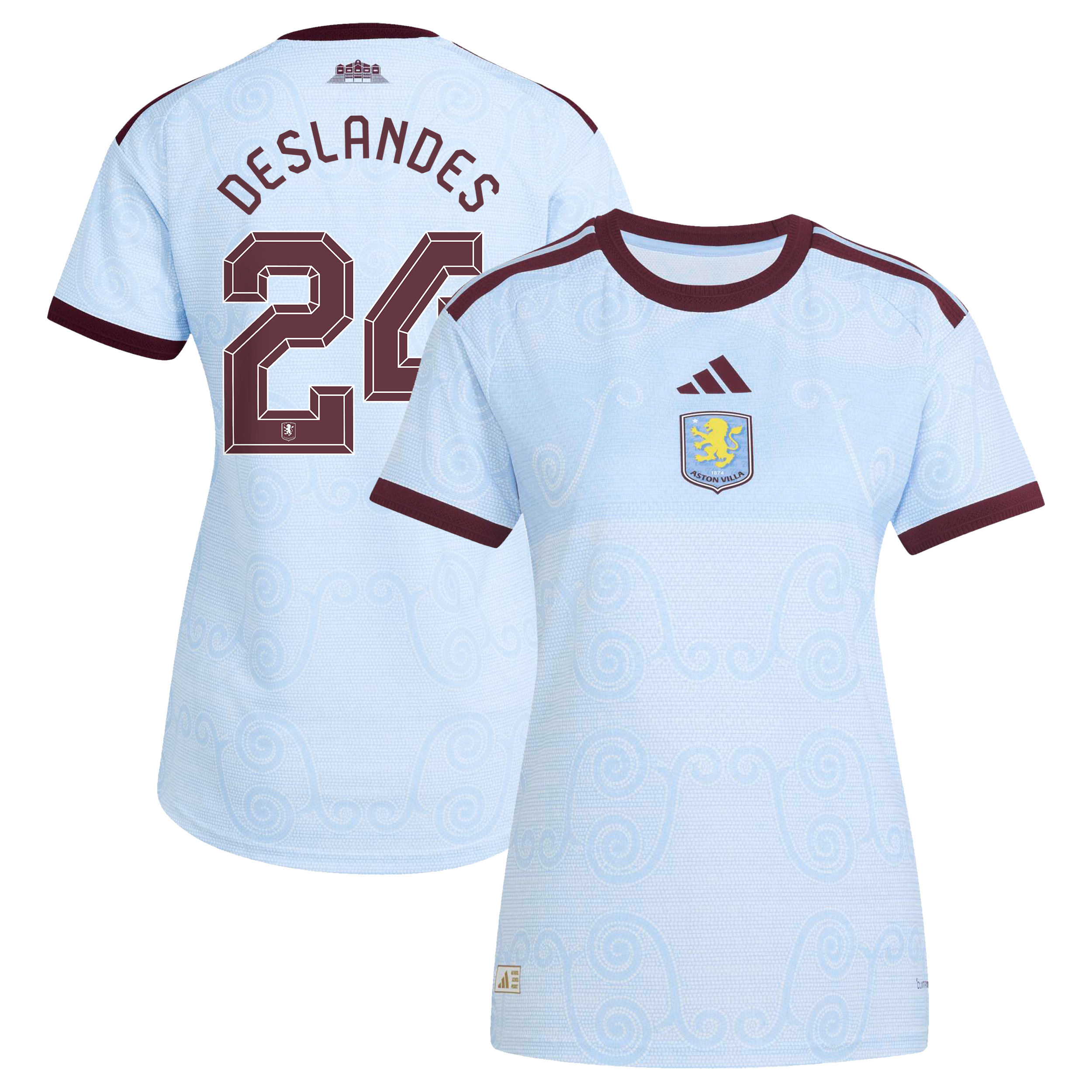 Aston Villa adidas Third Authentic Shirt 2026-27 - Womens with Deslandes 24 Cup printing