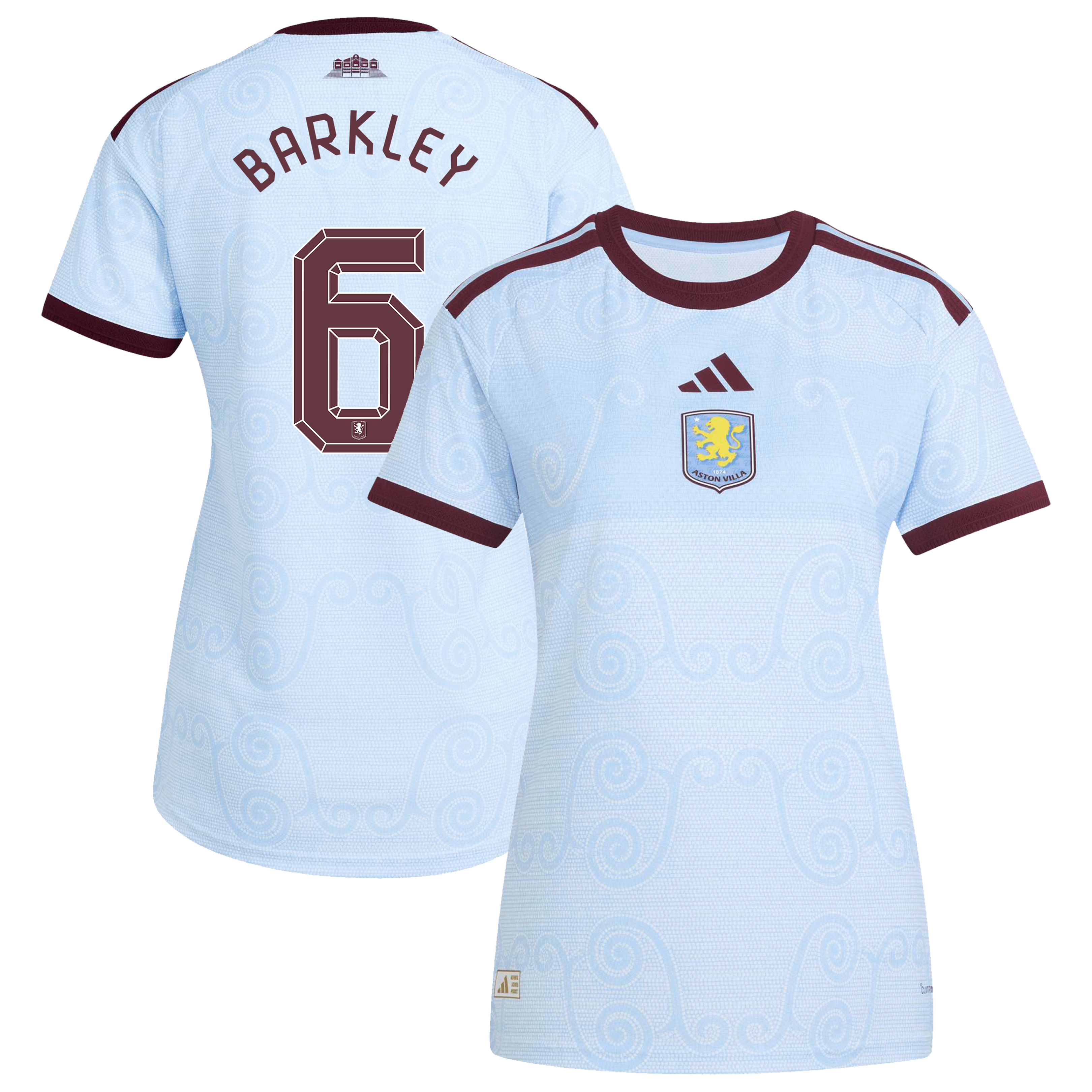 Aston Villa adidas Third Authentic Shirt 2026-27 - Womens with Barkley 6 Cup printing