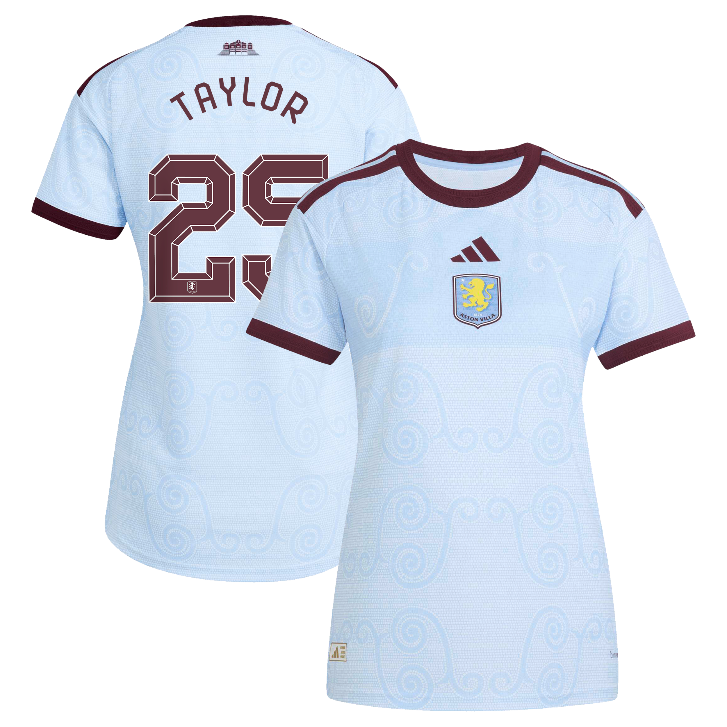 Aston Villa adidas Third Authentic Shirt 2026-27 - Womens with Taylor 25 Cup printing