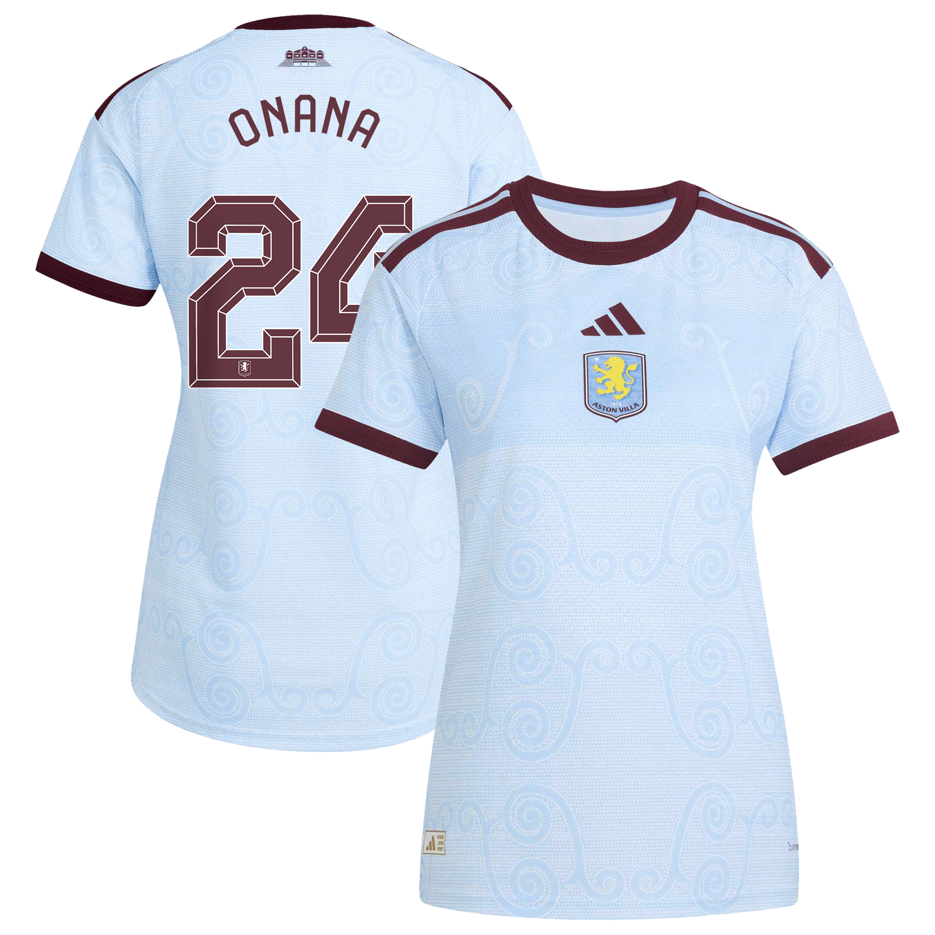 Aston Villa adidas Third Authentic Shirt 2026-27 - Womens with Onana 24 Cup printing