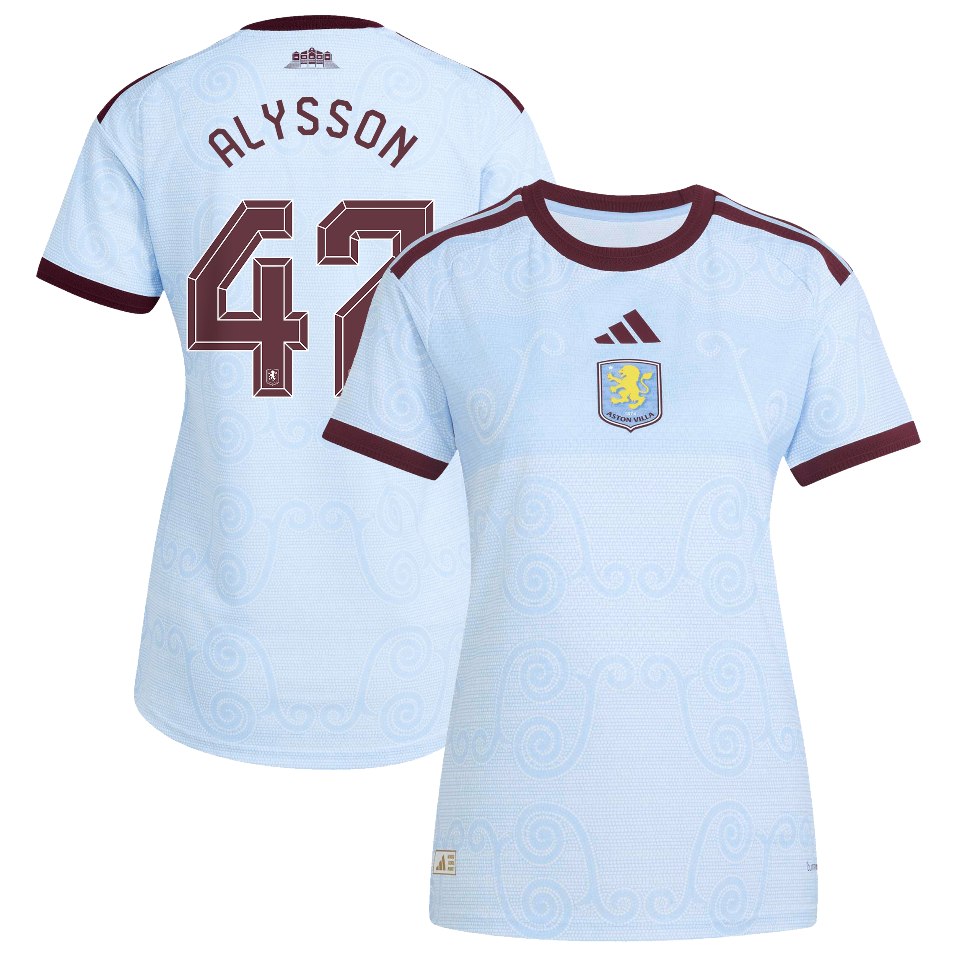 Aston Villa adidas Third Authentic Shirt 2026-27 - Womens with Alysson 47 Cup printing