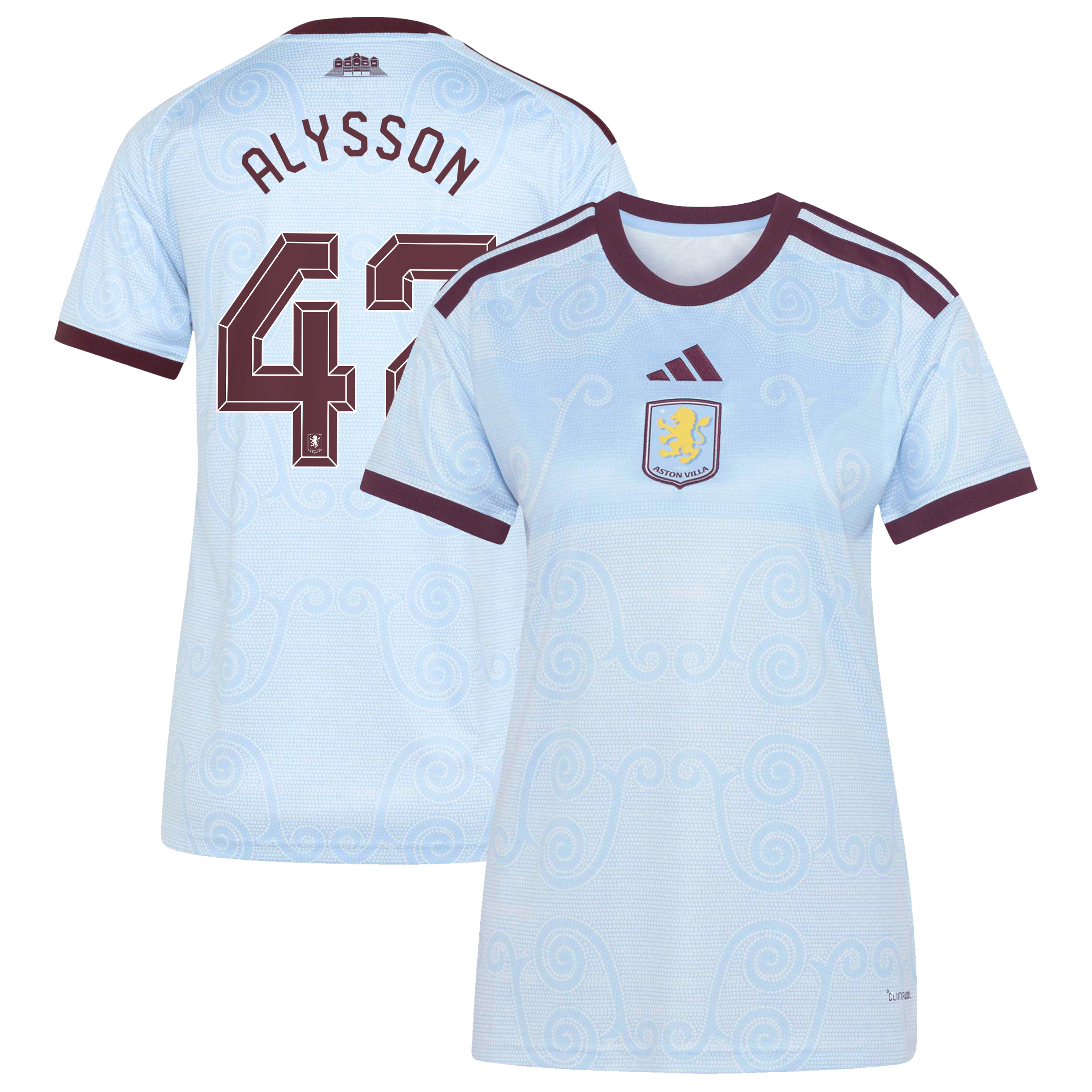 Aston Villa adidas Third Shirt 2026-27 - Womens with Alysson 47 Cup printing, , rebel_hi-res