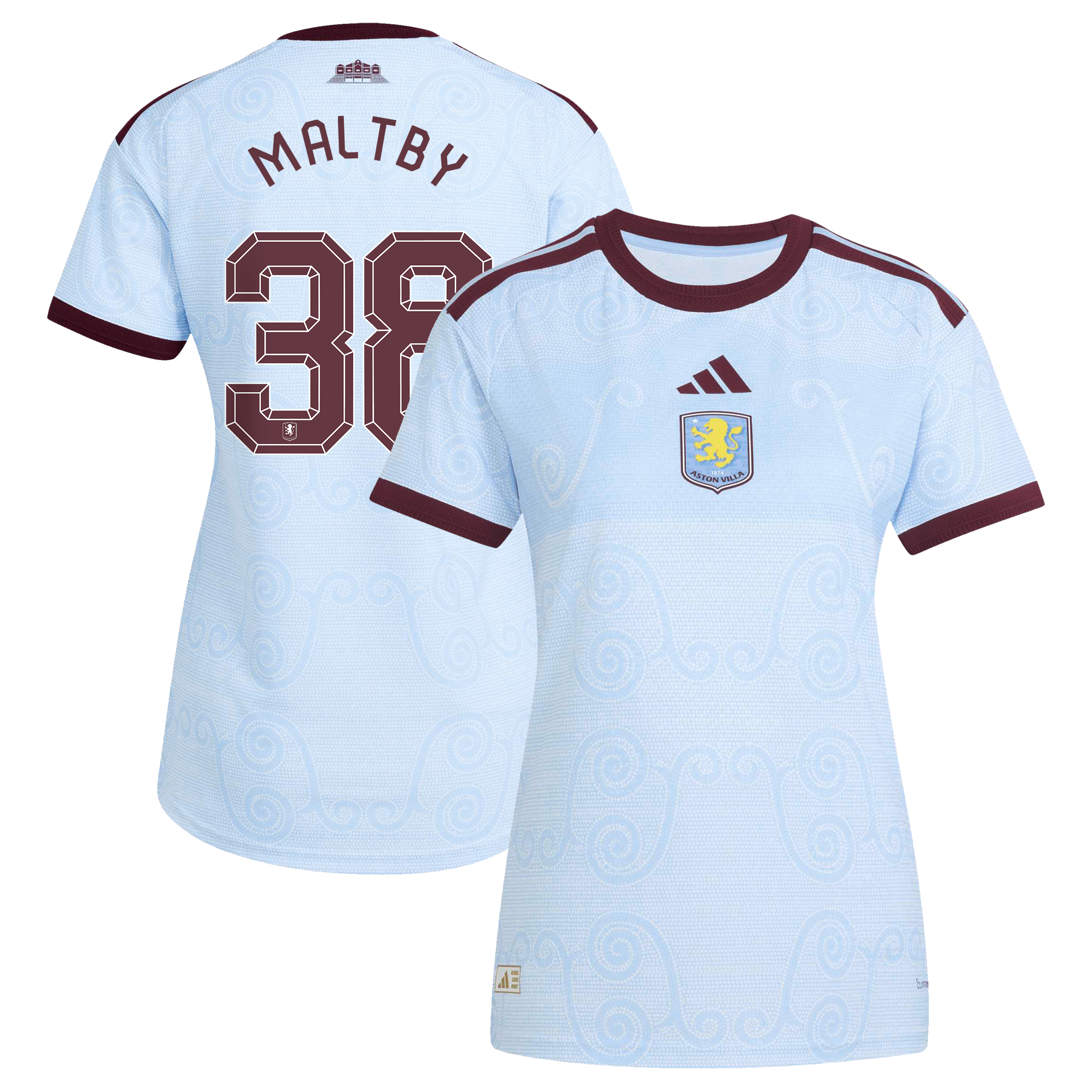 Aston Villa adidas Third Authentic Shirt 2026-27 - Womens with Maltby 38 Cup printing