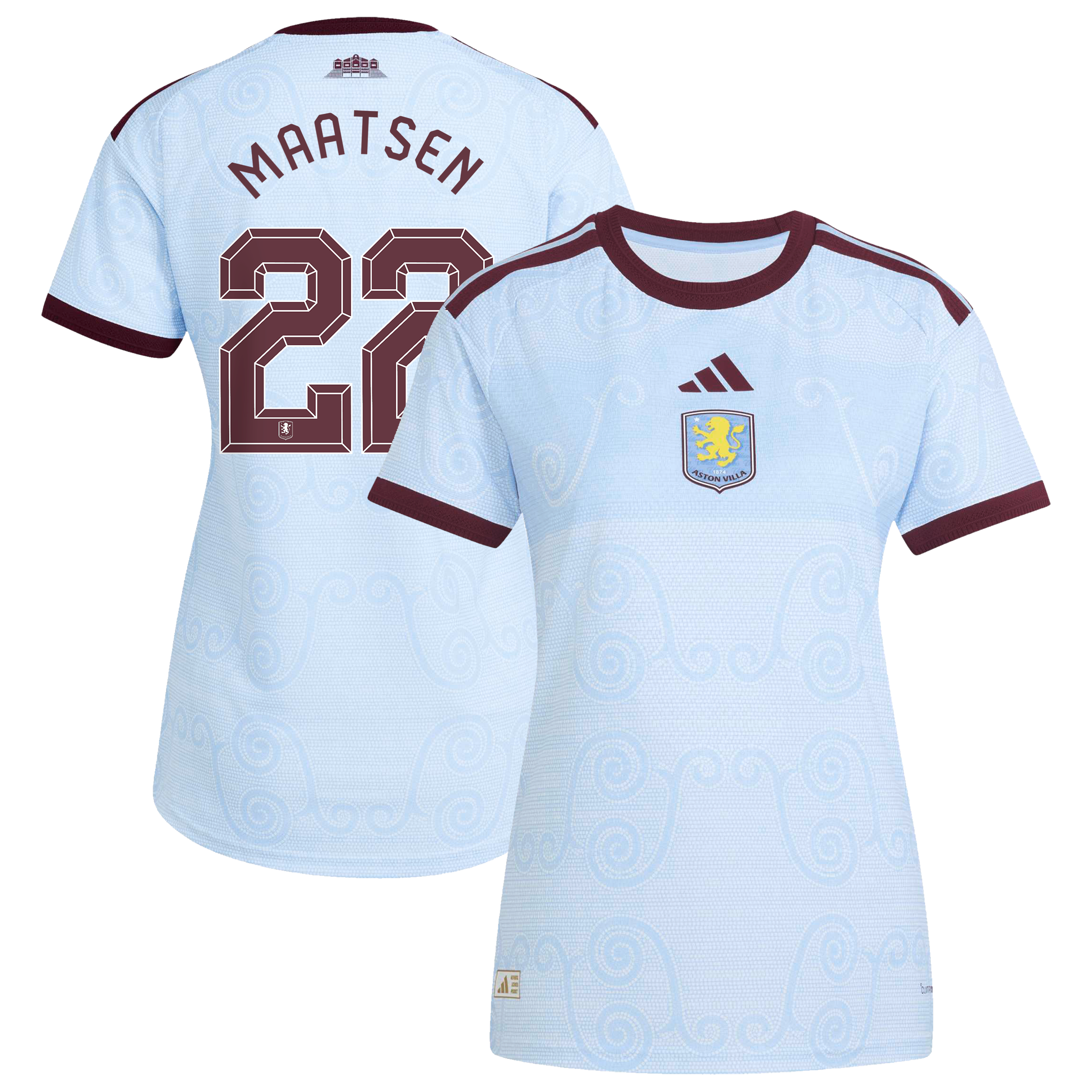 Aston Villa adidas Third Authentic Shirt 2026-27 - Womens with Maatsen 22 Cup printing