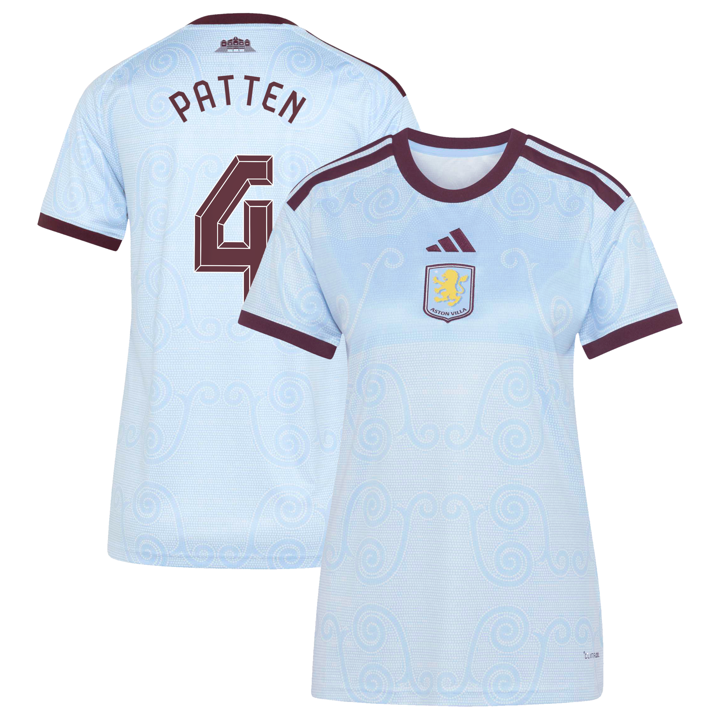 Aston Villa adidas Third Shirt 2026-27 - Womens with Patten 4 Cup printing, , rebel_hi-res