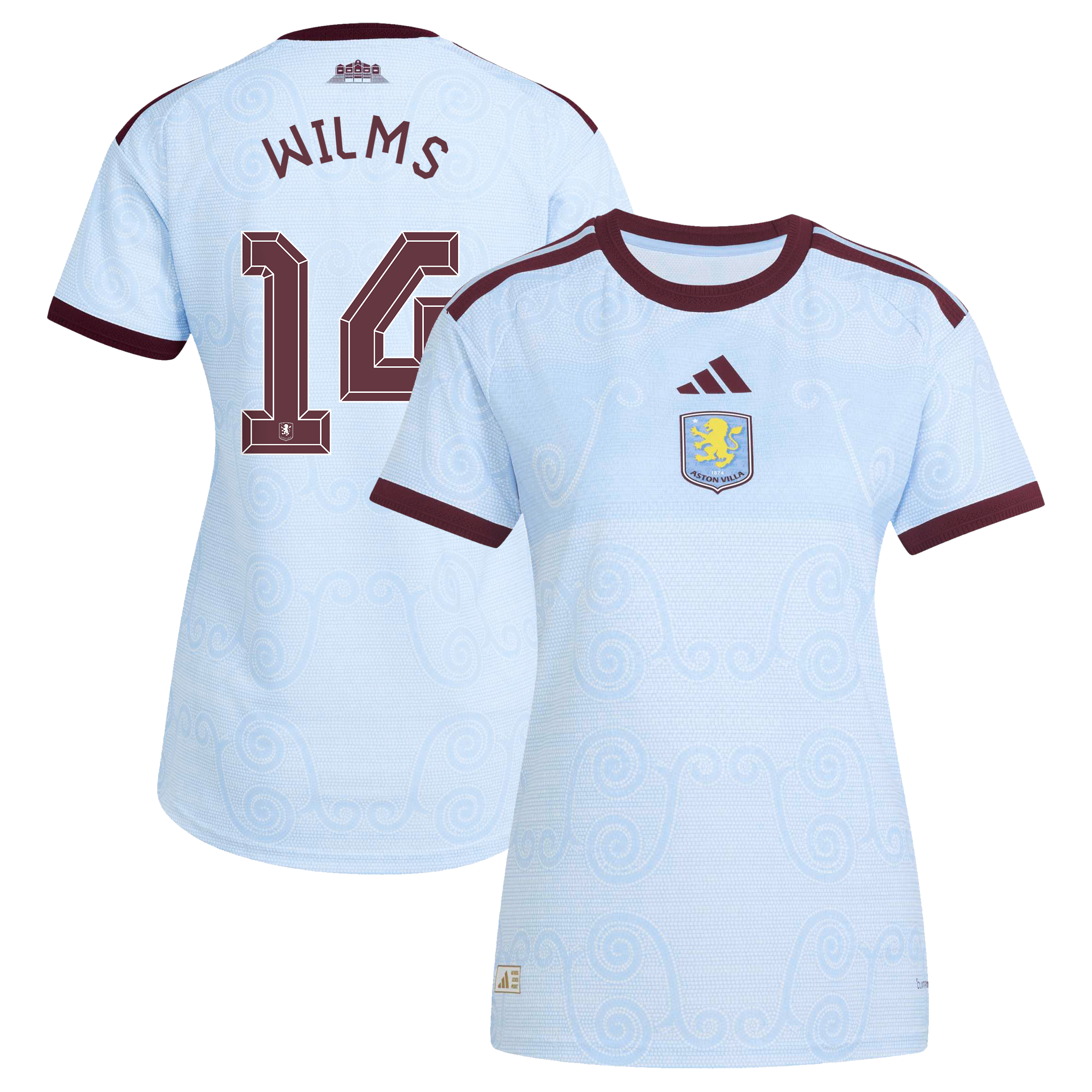 Aston Villa adidas Third Authentic Shirt 2026-27 - Womens with Wilms 14 Cup printing, , rebel_hi-res