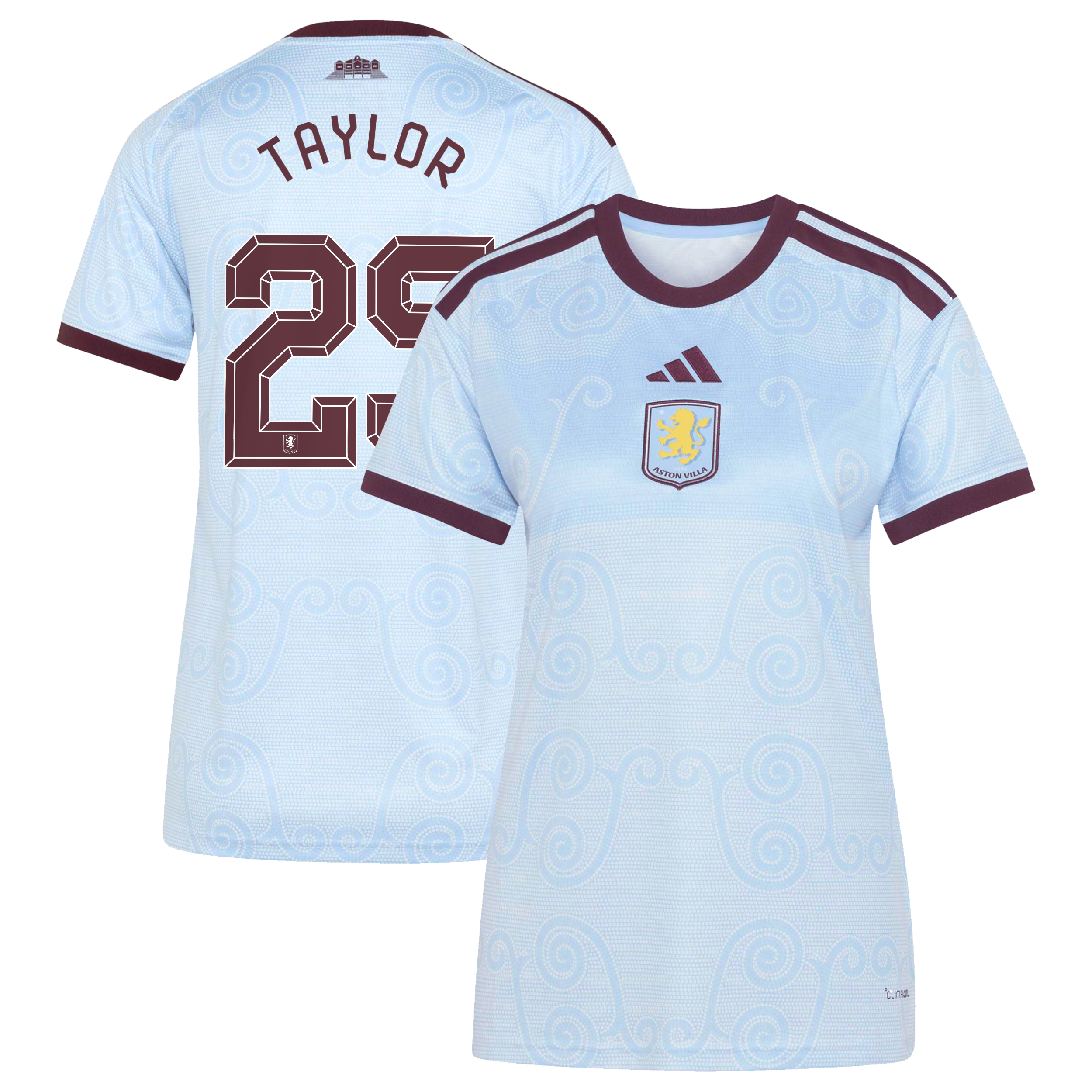 Aston Villa adidas Third Shirt 2026-27 - Womens with Taylor 25 Cup printing, , rebel_hi-res