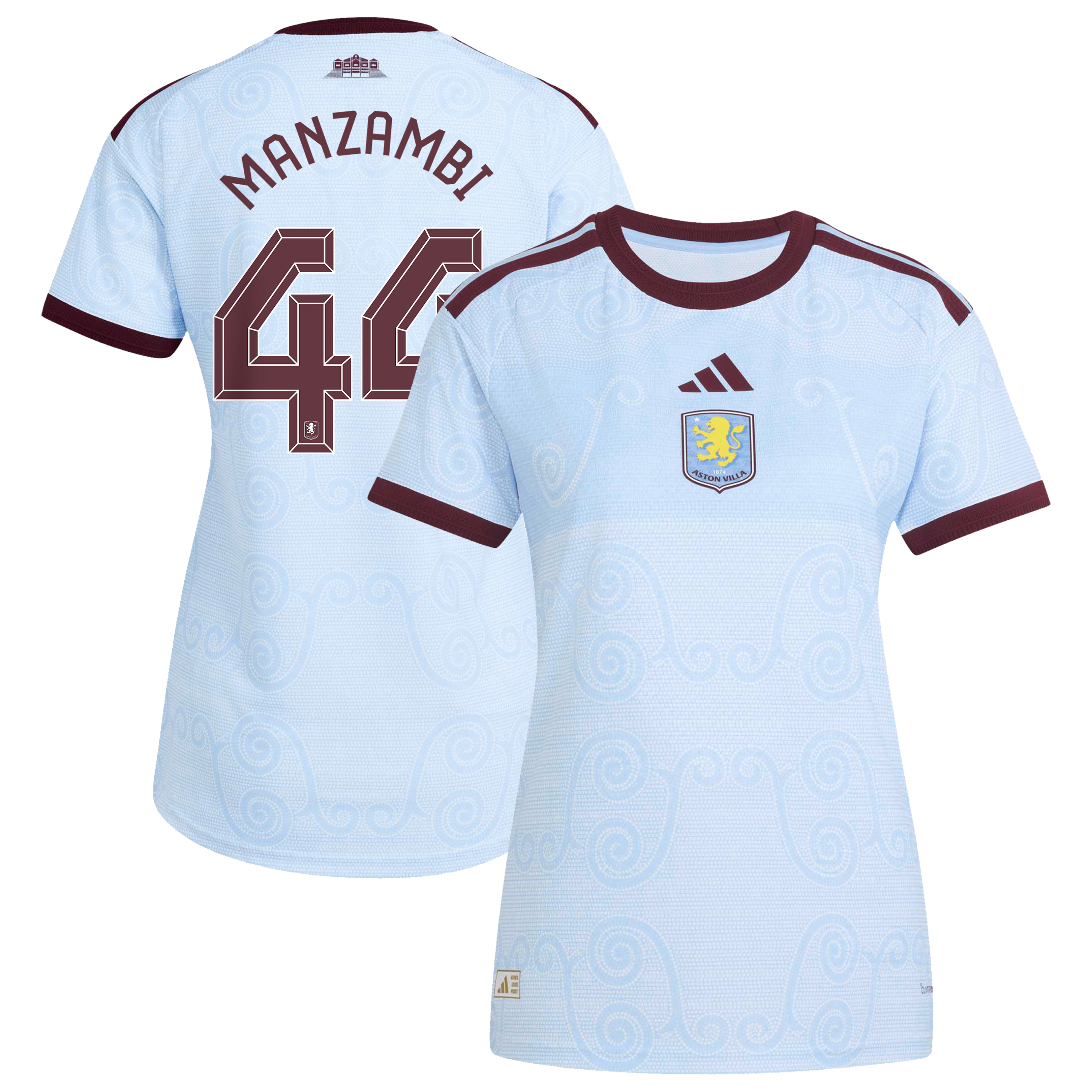 Aston Villa adidas Third Authentic Shirt 2026-27 - Womens with Manzambi 44 Cup printing