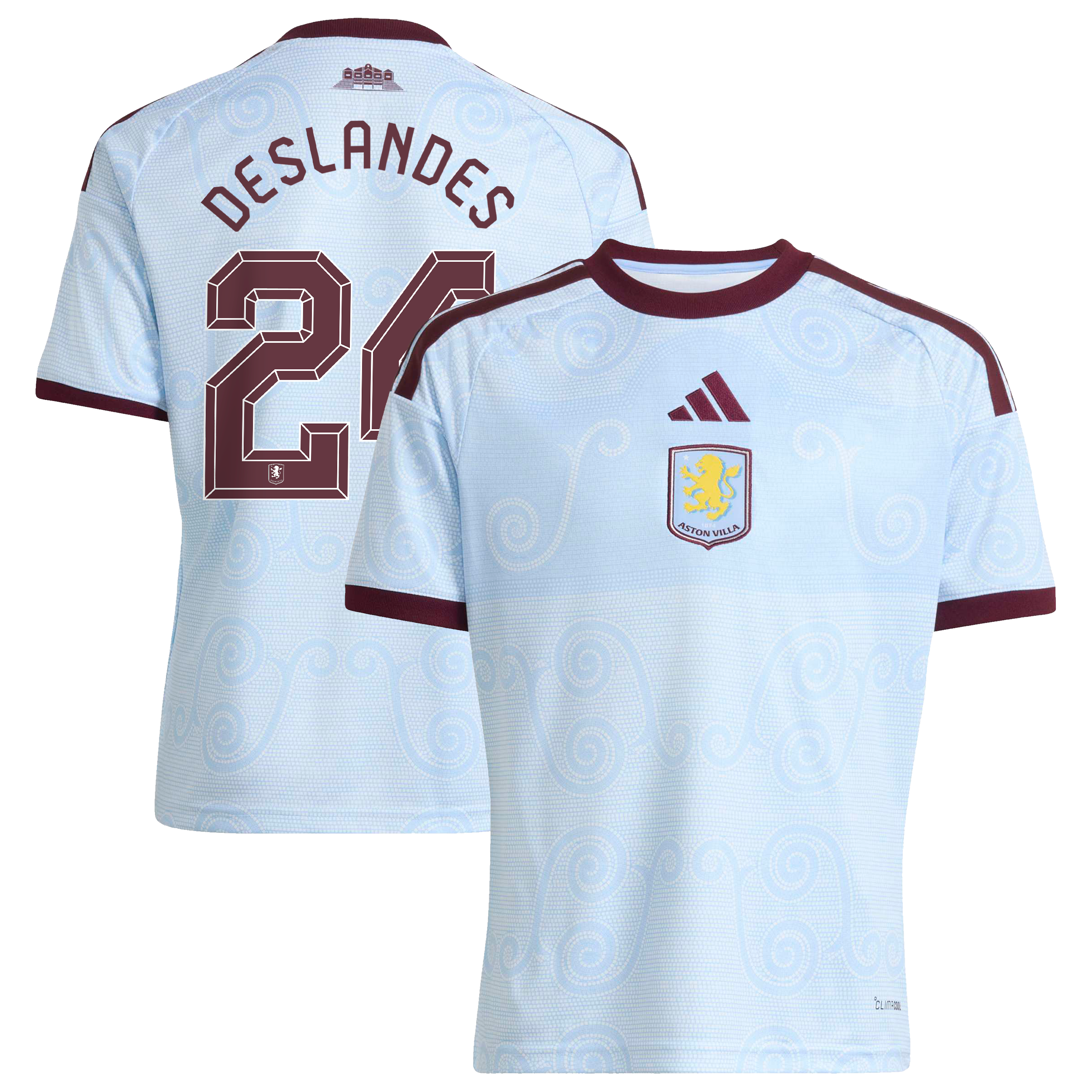 Aston Villa adidas Third Shirt 2026-27 - Kids with Deslandes 24 Cup printing, , rebel_hi-res