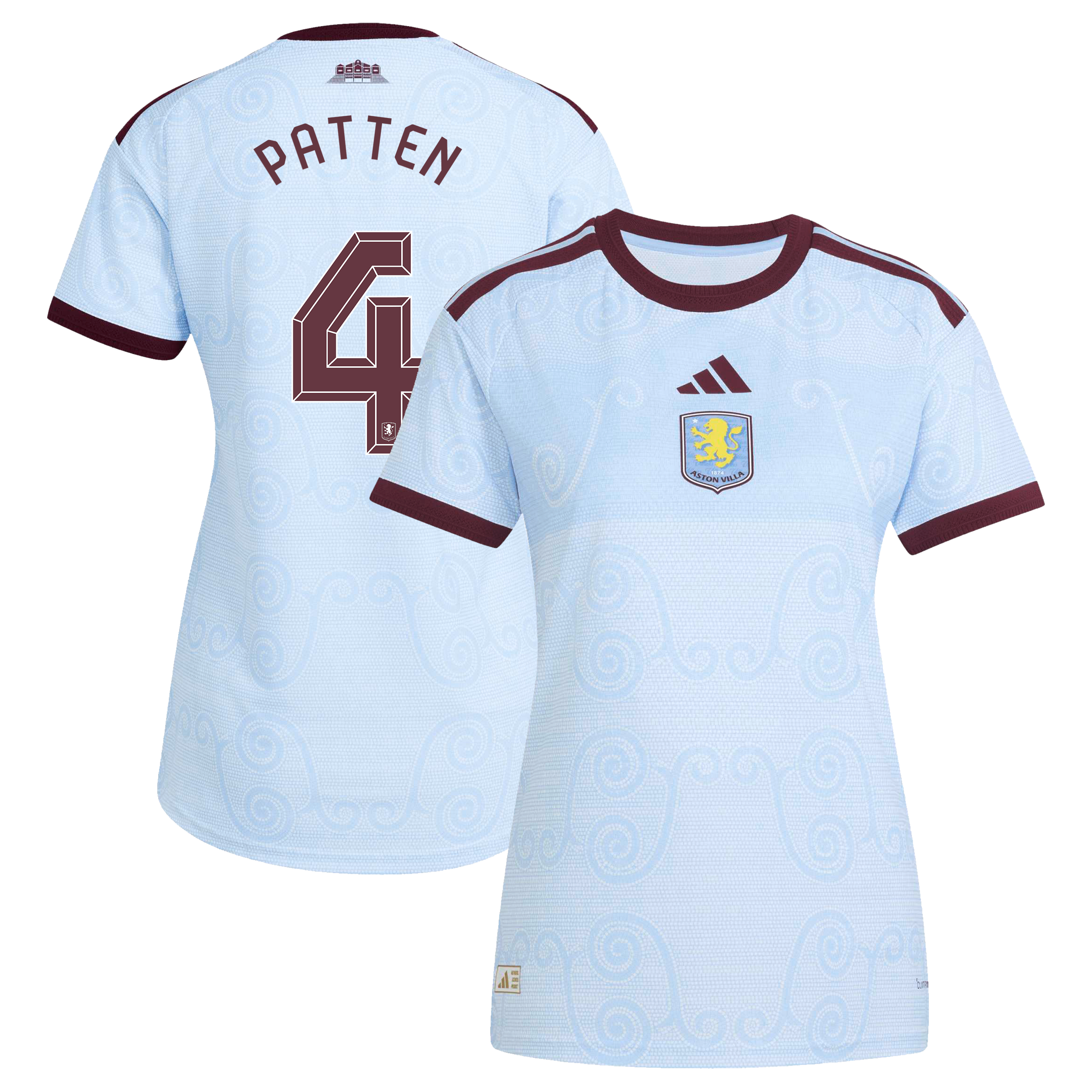 Aston Villa adidas Third Authentic Shirt 2026-27 - Womens with Patten 4 Cup printing
