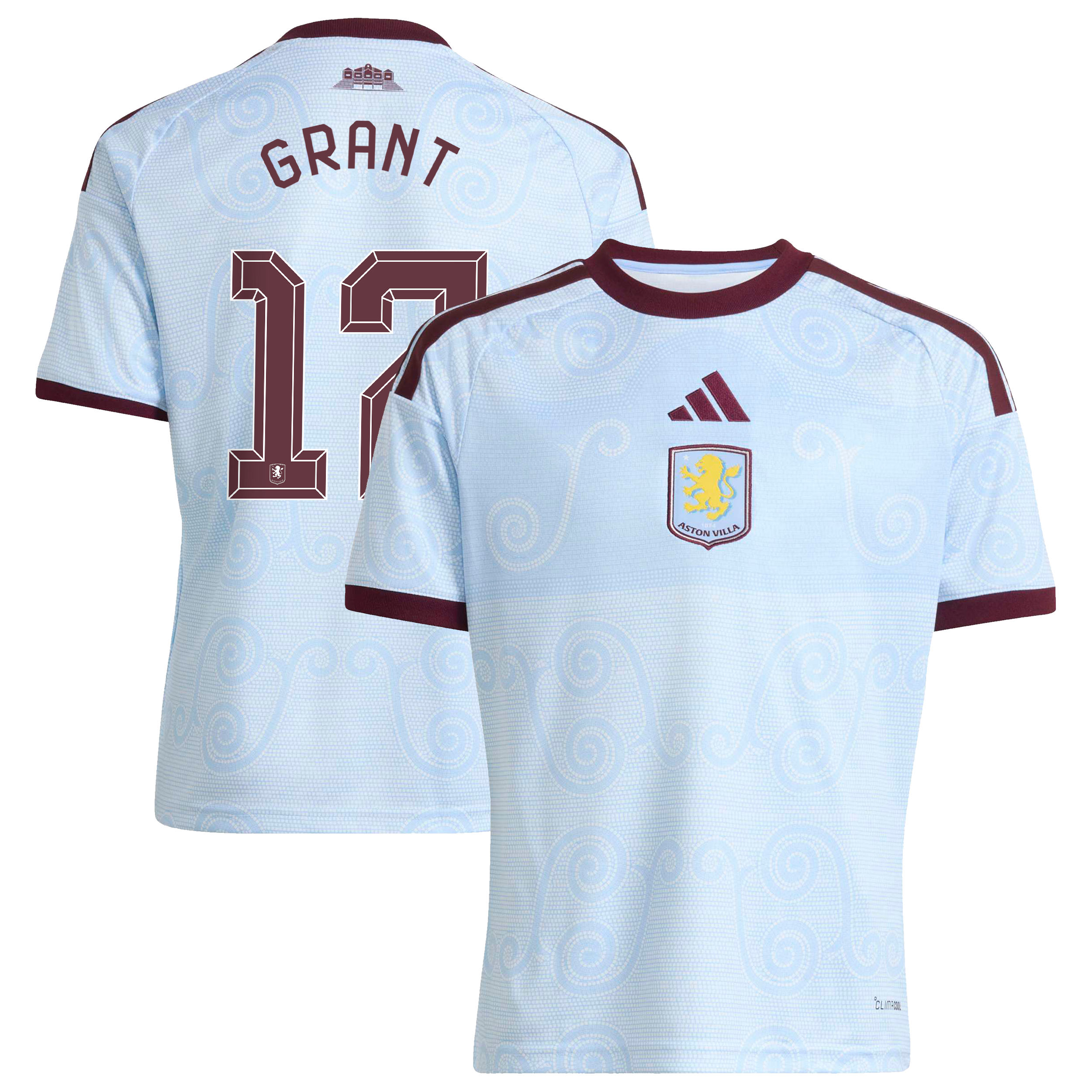 Aston Villa adidas Third Shirt 2026-27 - Kids with Grant 17 Cup printing, , rebel_hi-res