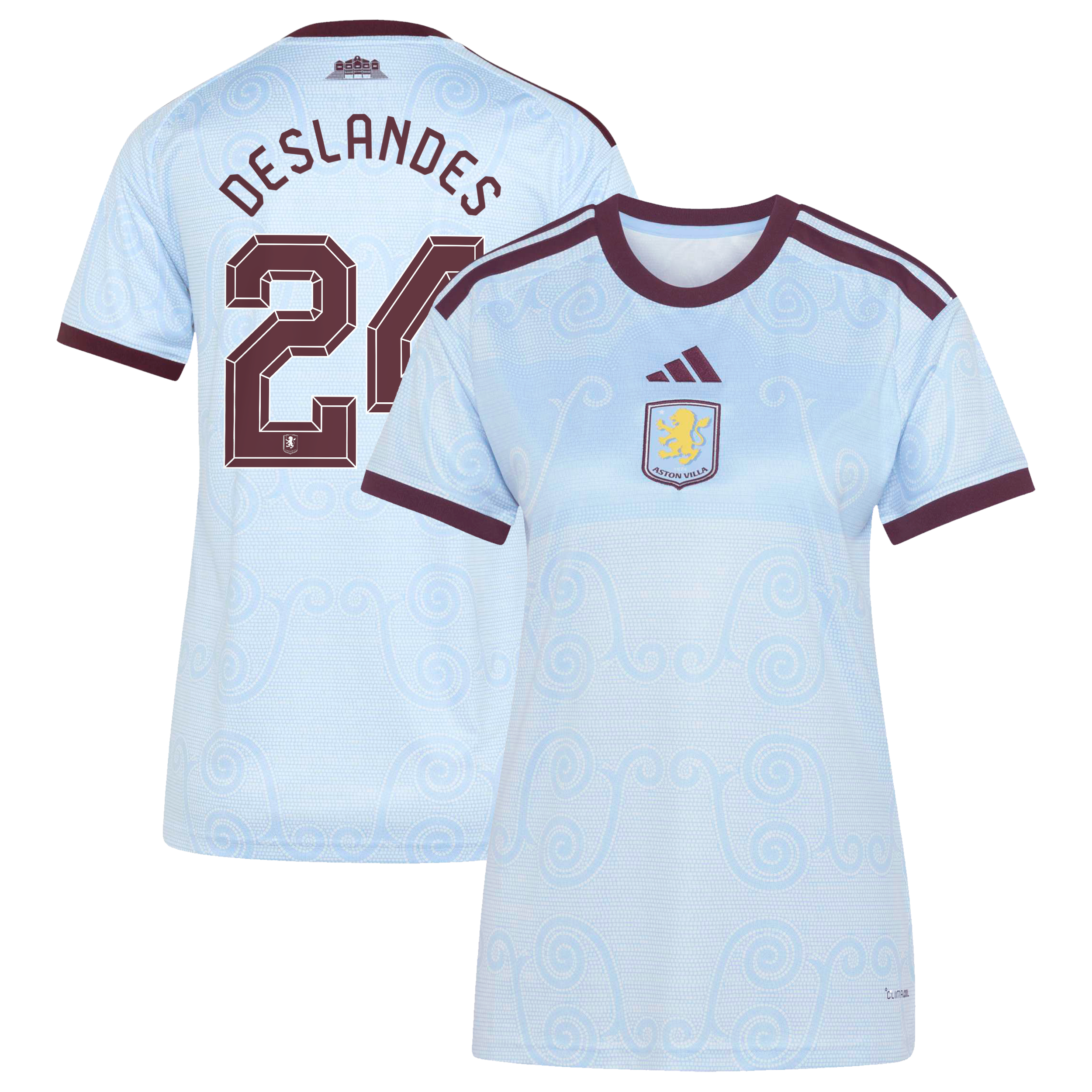 Aston Villa adidas Third Shirt 2026-27 - Womens with Deslandes 24 Cup printing, , rebel_hi-res