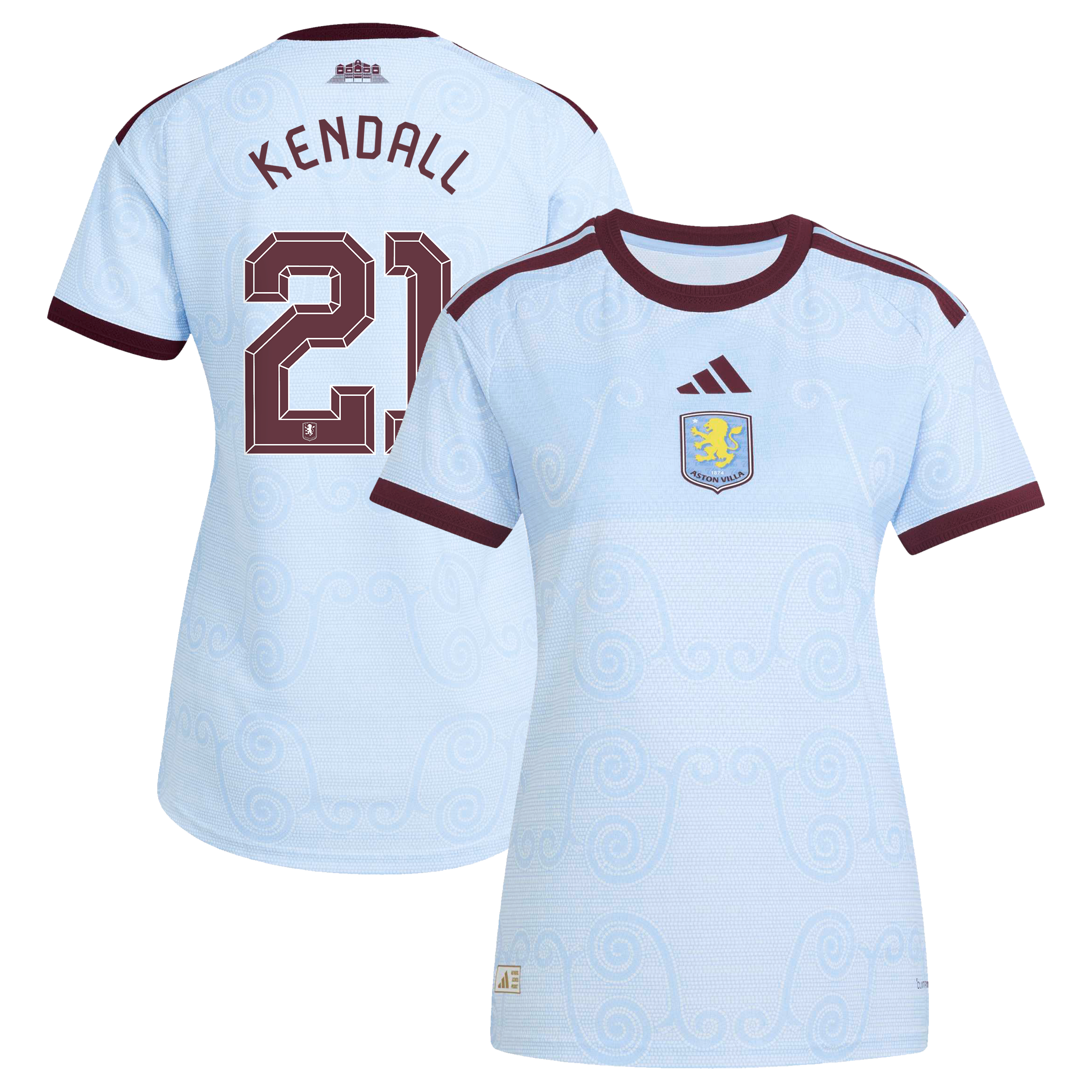 Aston Villa adidas Third Authentic Shirt 2026-27 - Womens with Kendall 21 Cup printing