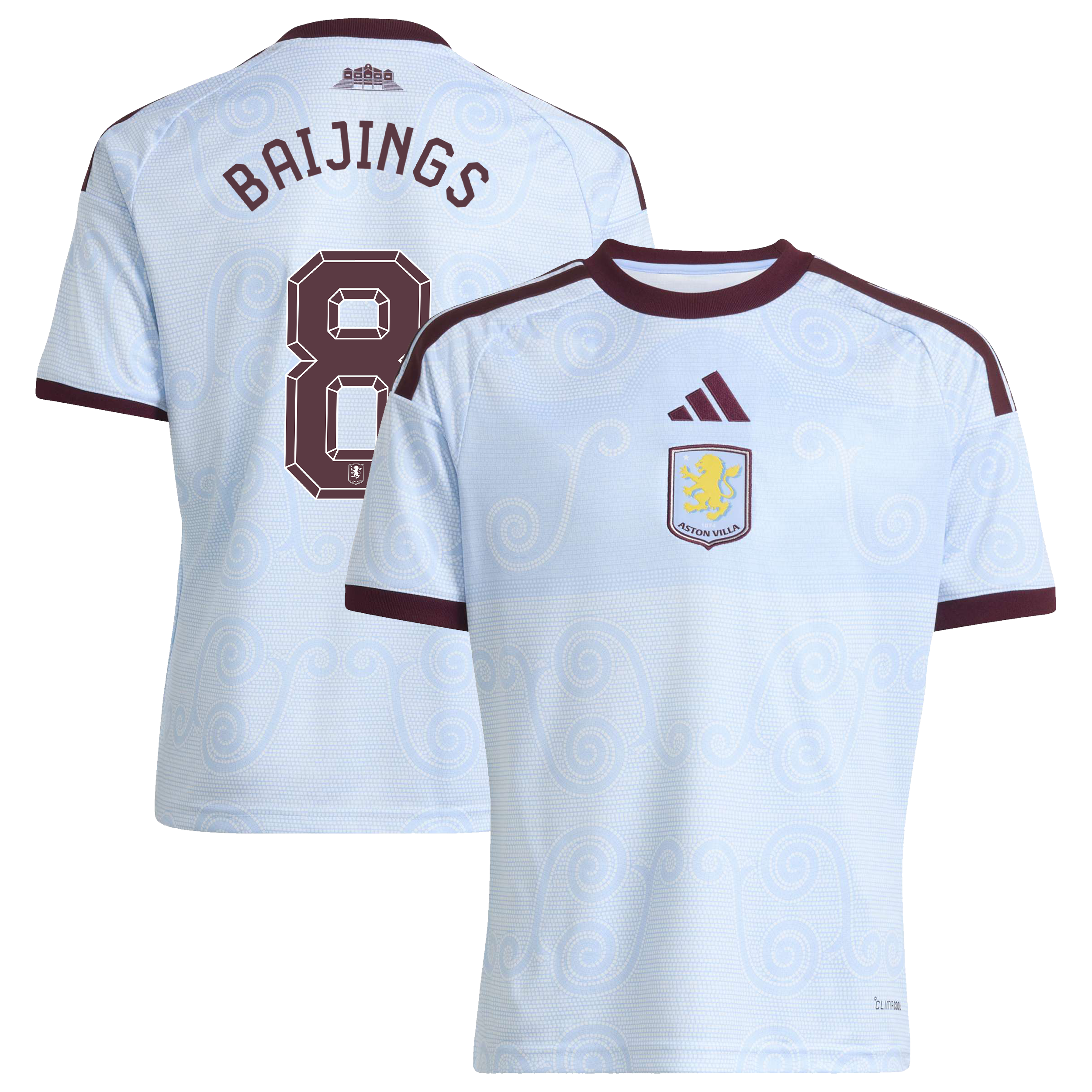 Aston Villa adidas Third Shirt 2026-27 - Kids with Baijings 8 Cup printing, , rebel_hi-res