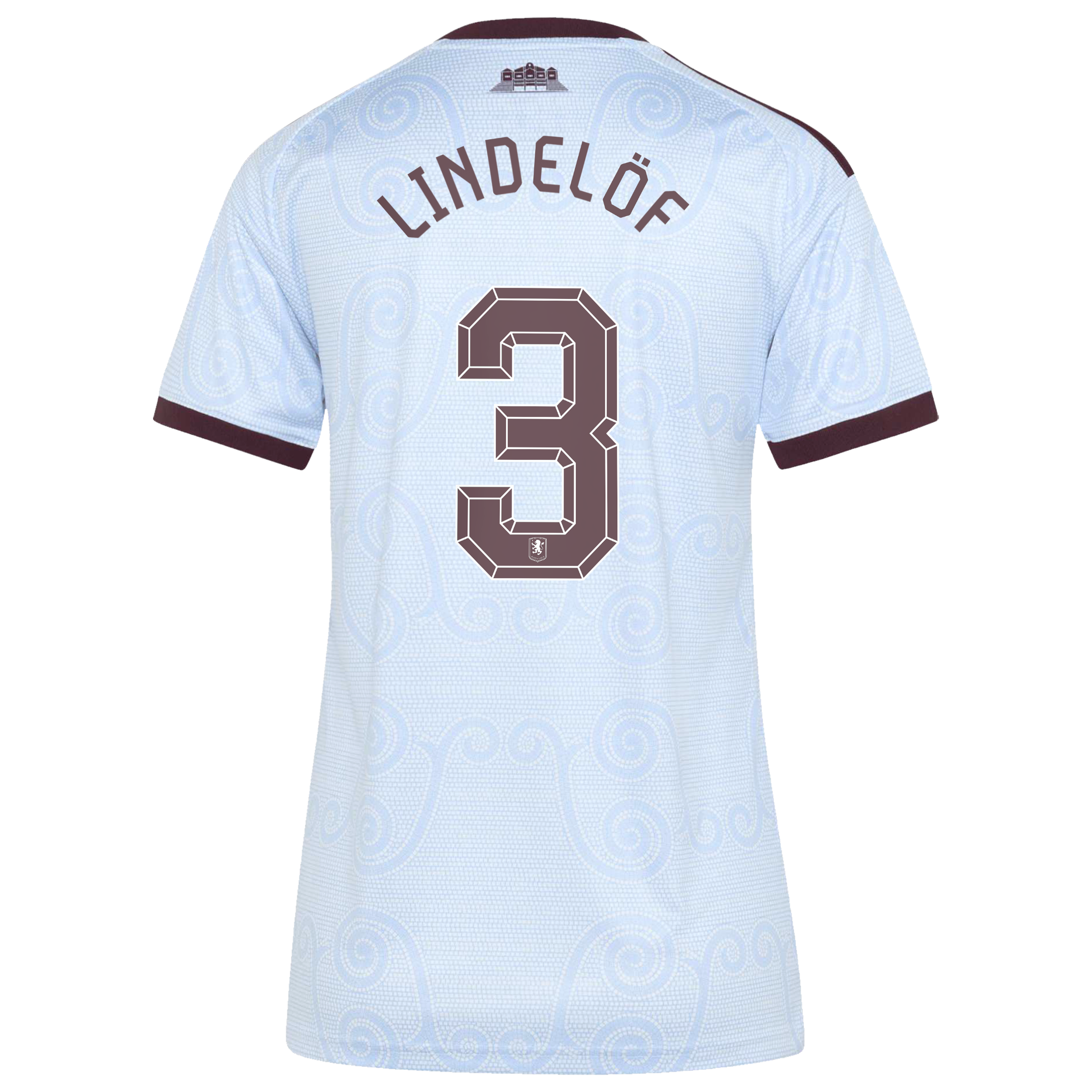 Aston Villa adidas Third Shirt 2026-27 - Womens with Lindel&ouml;f 3 Cup printing, , rebel_hi-res