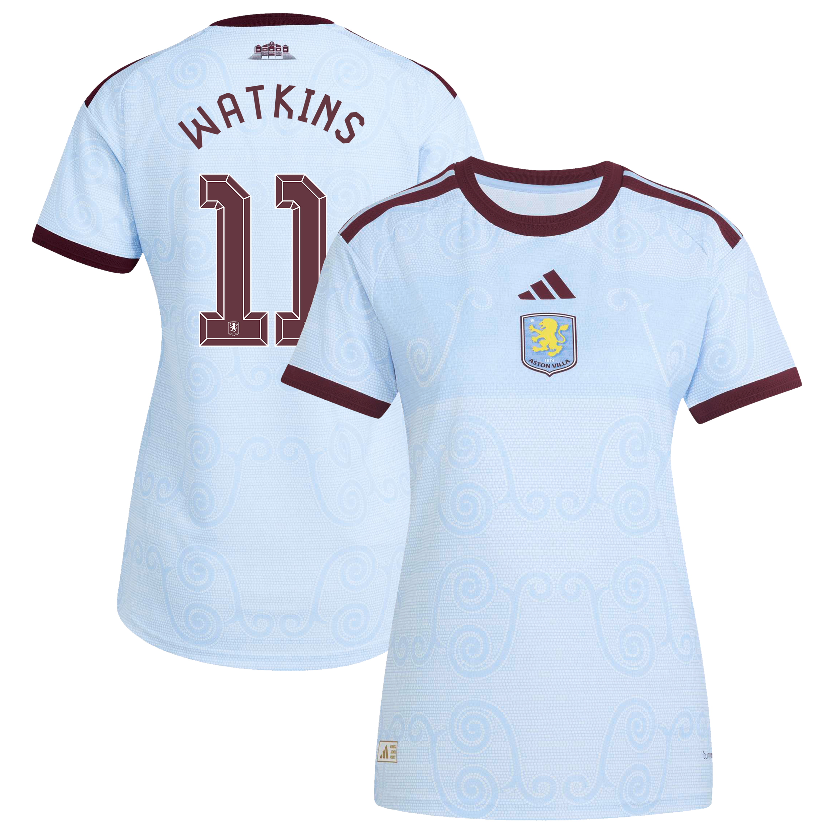 Aston Villa adidas Third Authentic Shirt 2026-27 - Womens with Watkins 11 Cup printing
