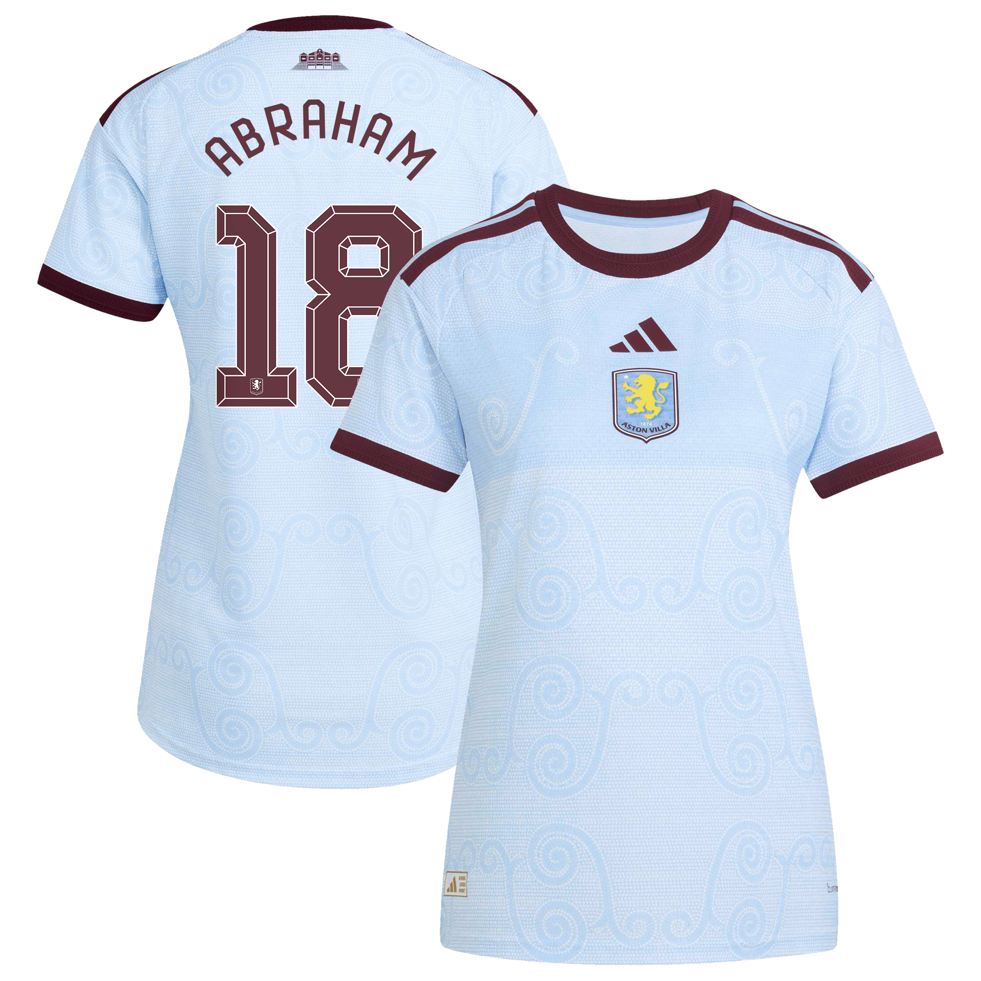 Aston Villa adidas Third Authentic Shirt 2026-27 - Womens with Abraham 18 Cup printing