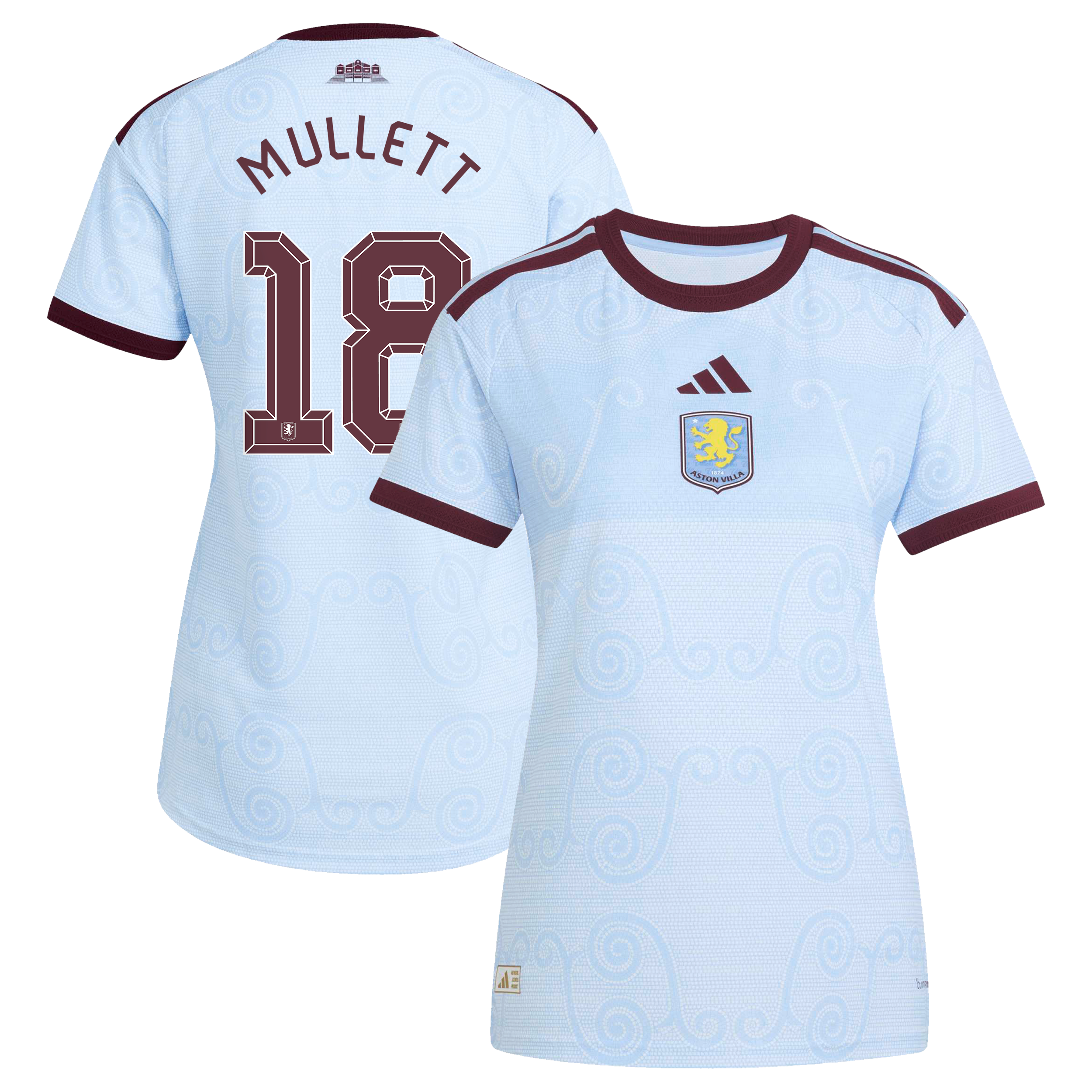 Aston Villa adidas Third Authentic Shirt 2026-27 - Womens with Mullett 18 Cup printing