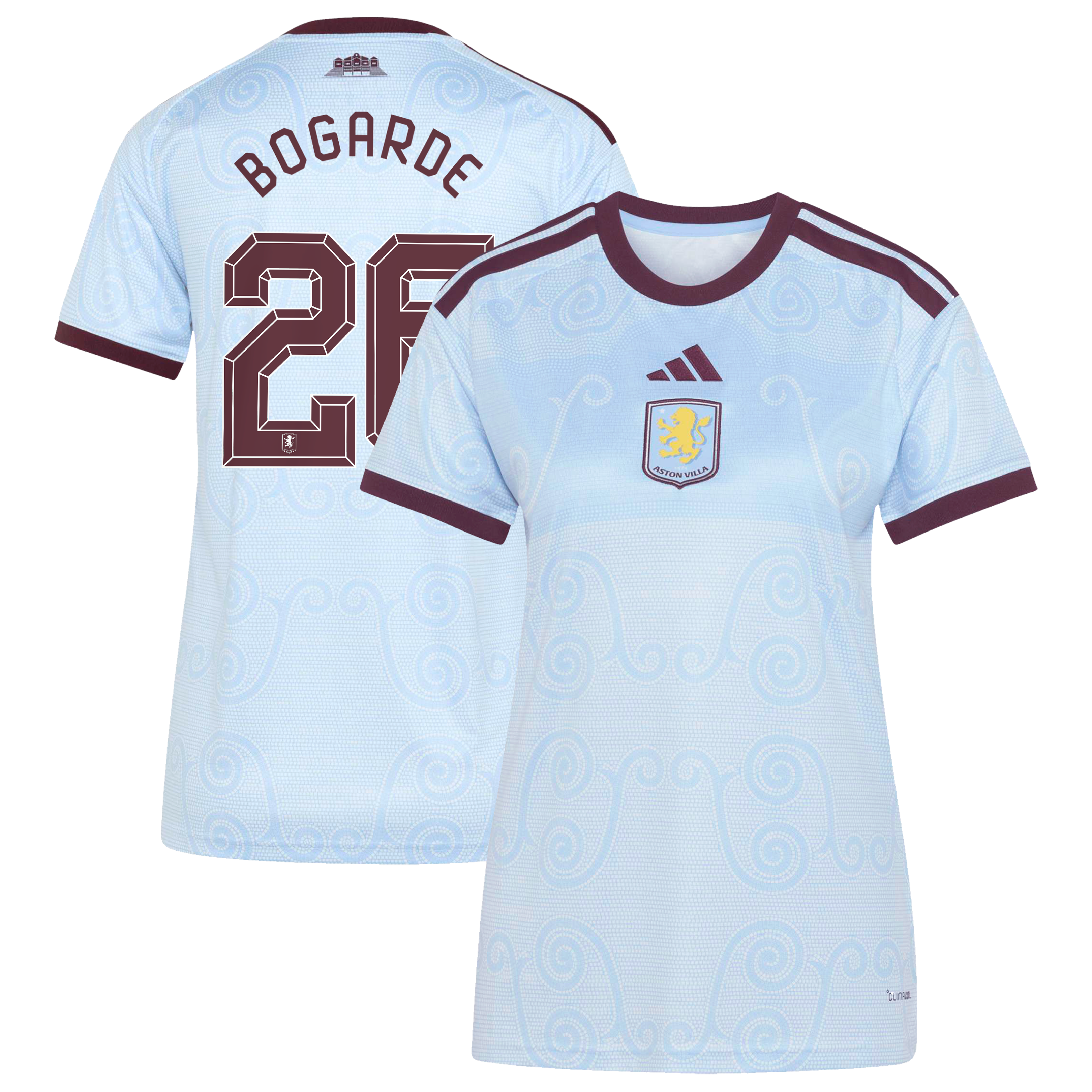 Aston Villa adidas Third Shirt 2026-27 - Womens with Bogarde 26 Cup printing, , rebel_hi-res