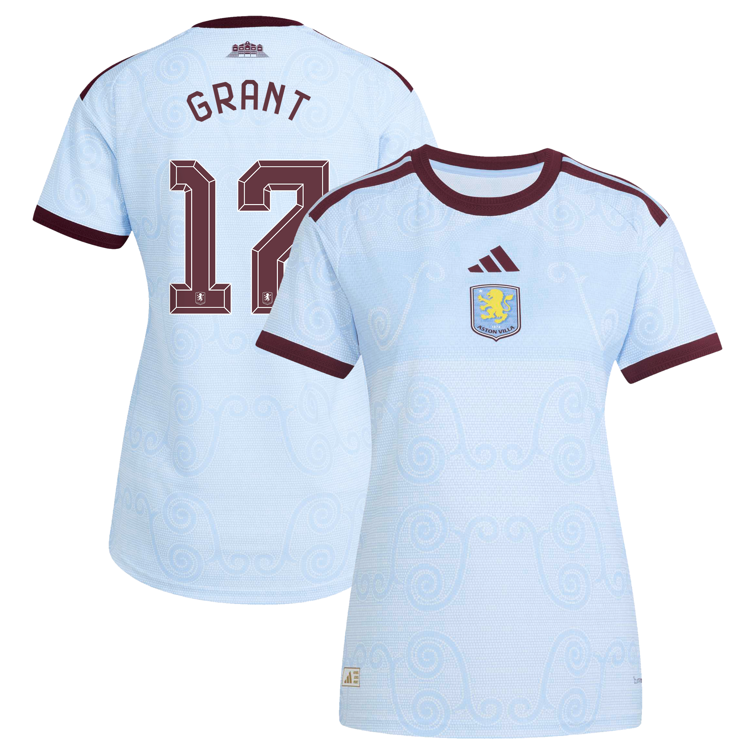 Aston Villa adidas Third Authentic Shirt 2026-27 - Womens with Grant 17 Cup printing