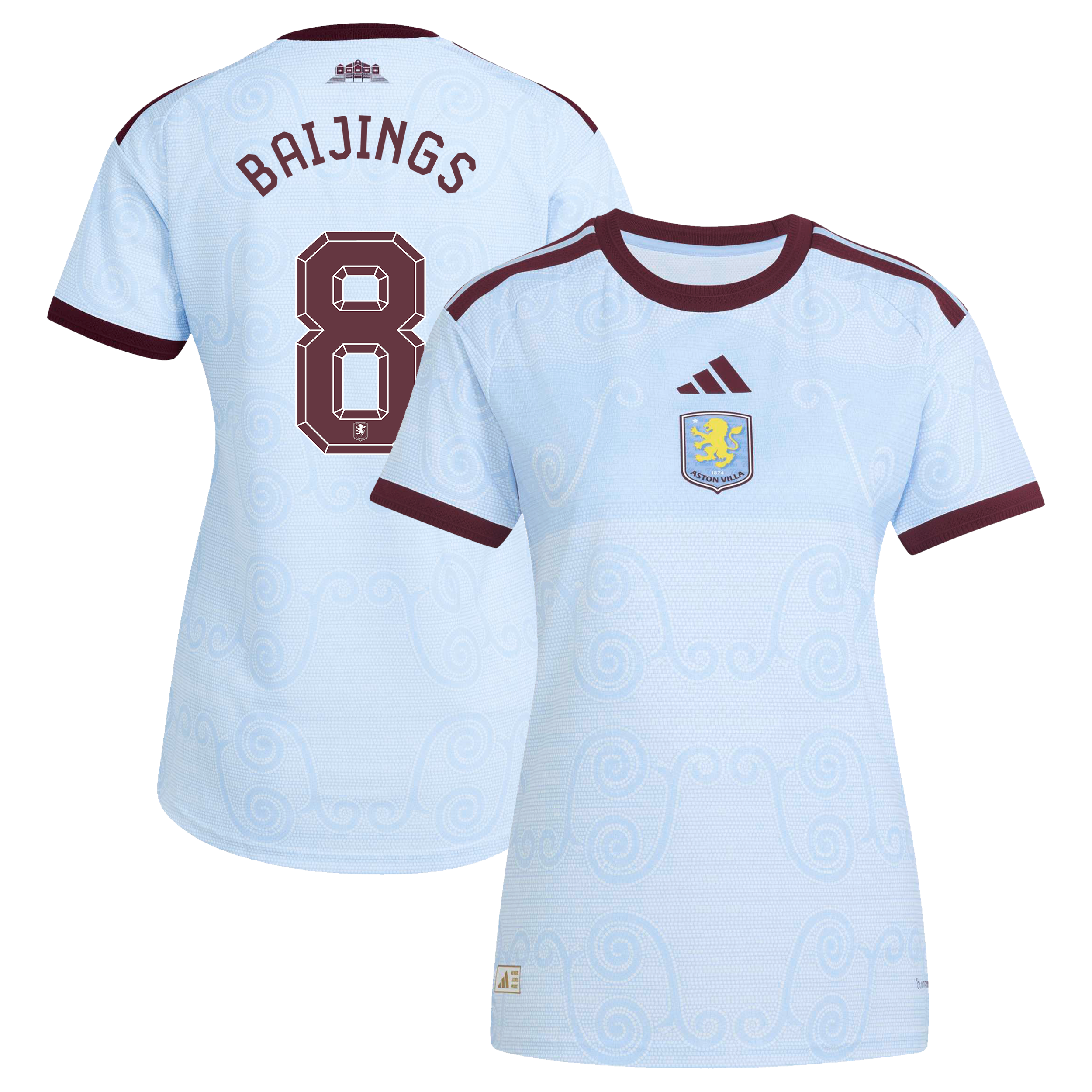 Aston Villa adidas Third Authentic Shirt 2026-27 - Womens with Baijings 8 Cup printing