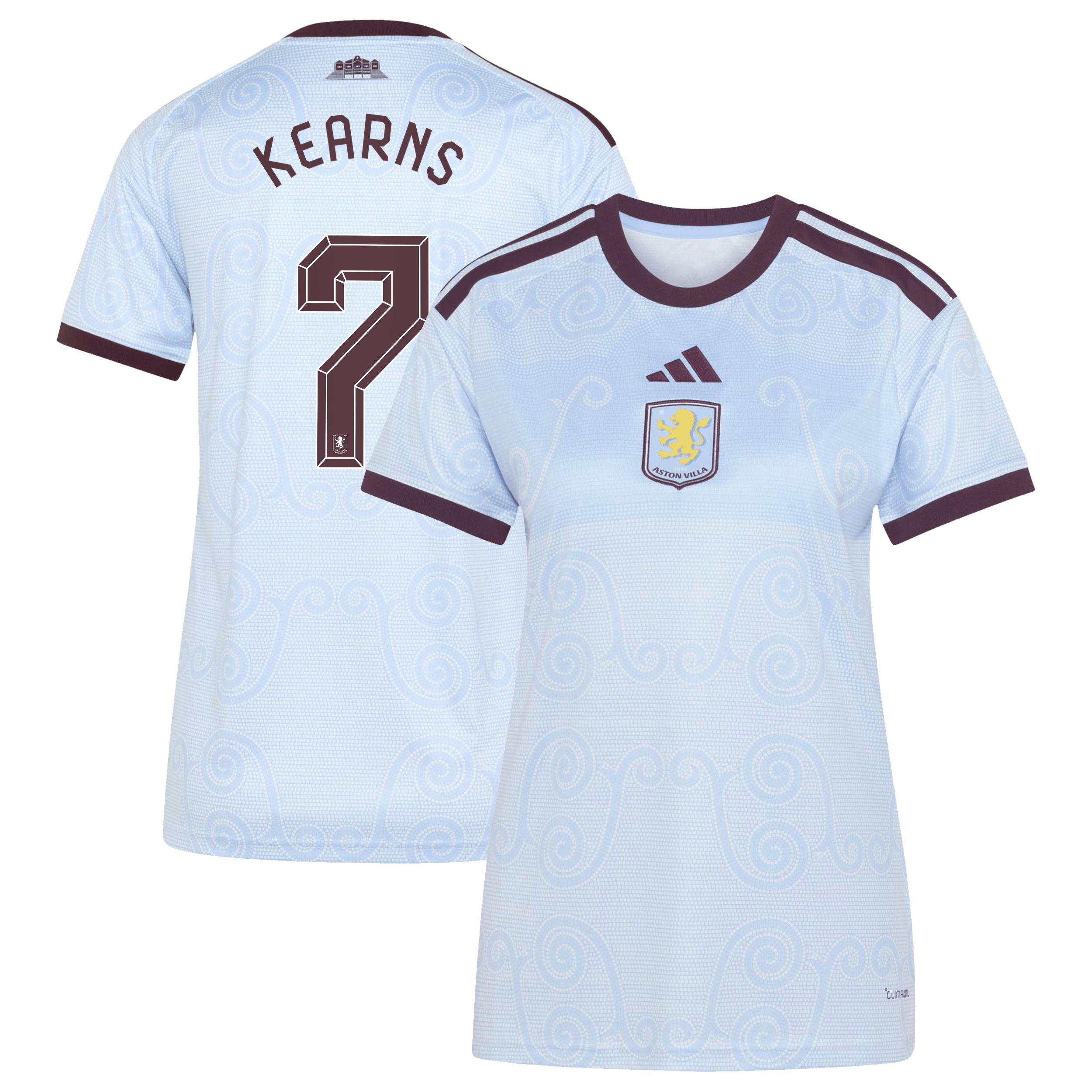 Aston Villa adidas Third Shirt 2026-27 - Womens with Kearns 7 Cup printing, , rebel_hi-res