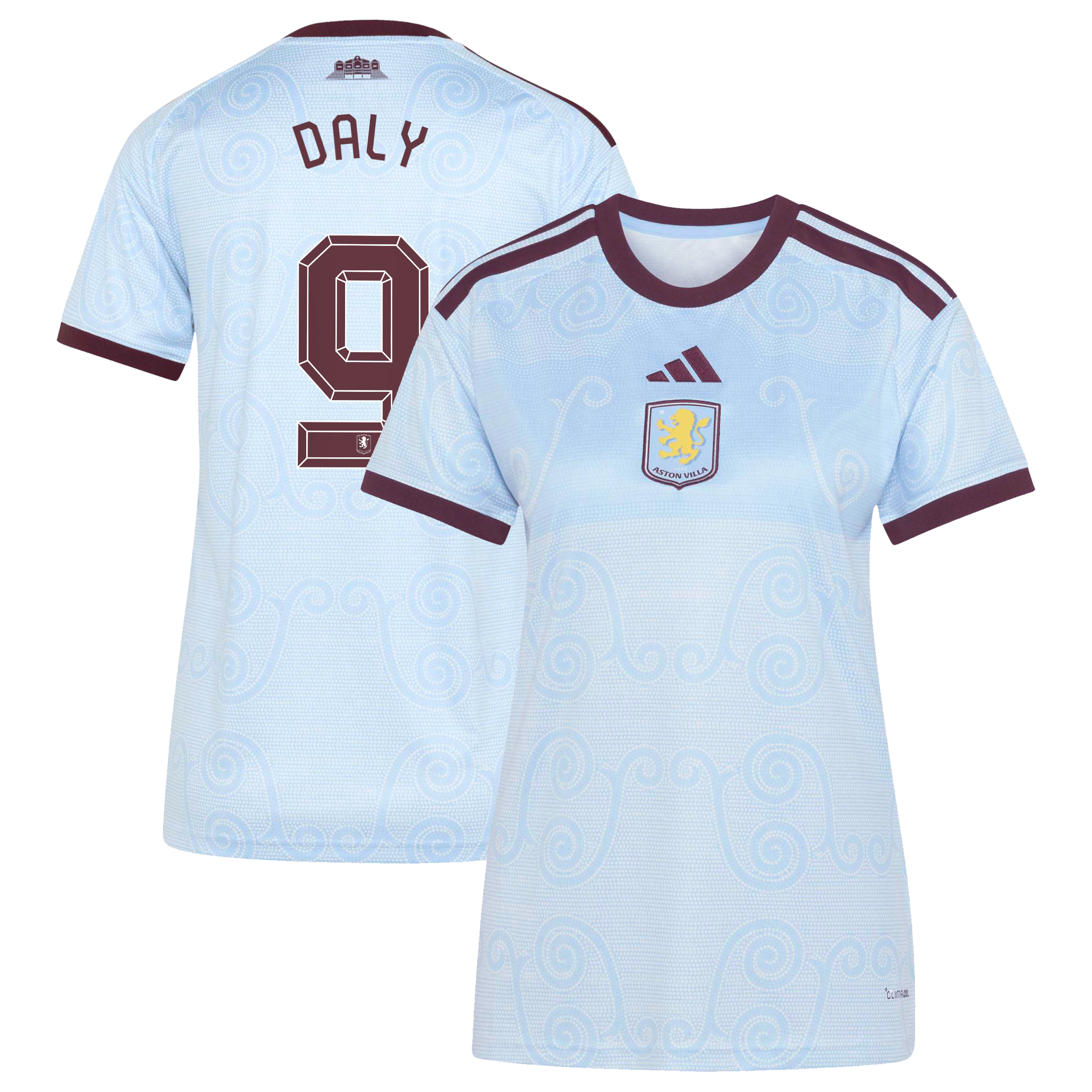 Aston Villa adidas Third Shirt 2026-27 - Womens with Daly 9 Cup printing, , rebel_hi-res