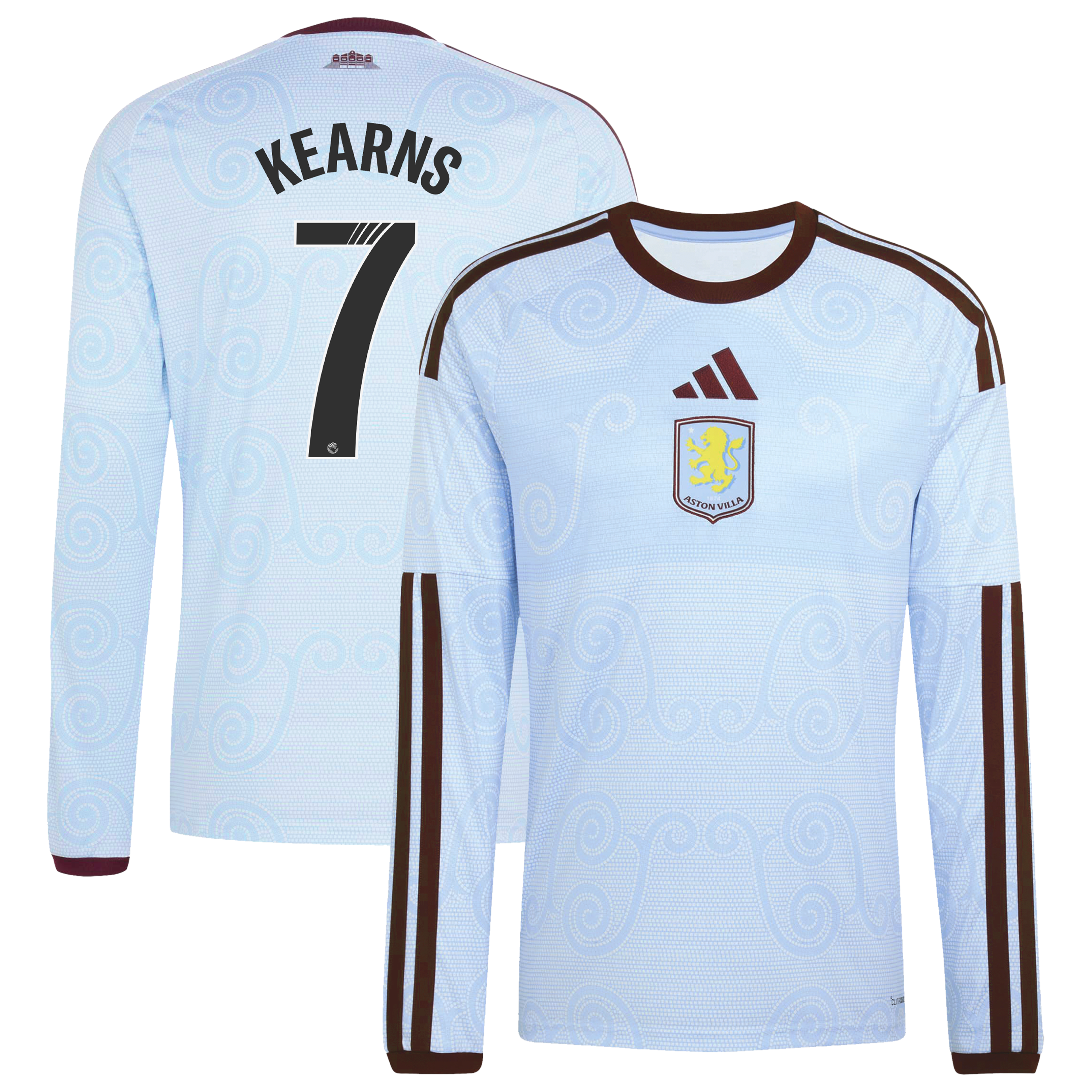 Aston Villa WSL adidas Third Shirt 2026-27 - Long Sleeve with Kearns 7 printing, , rebel_hi-res