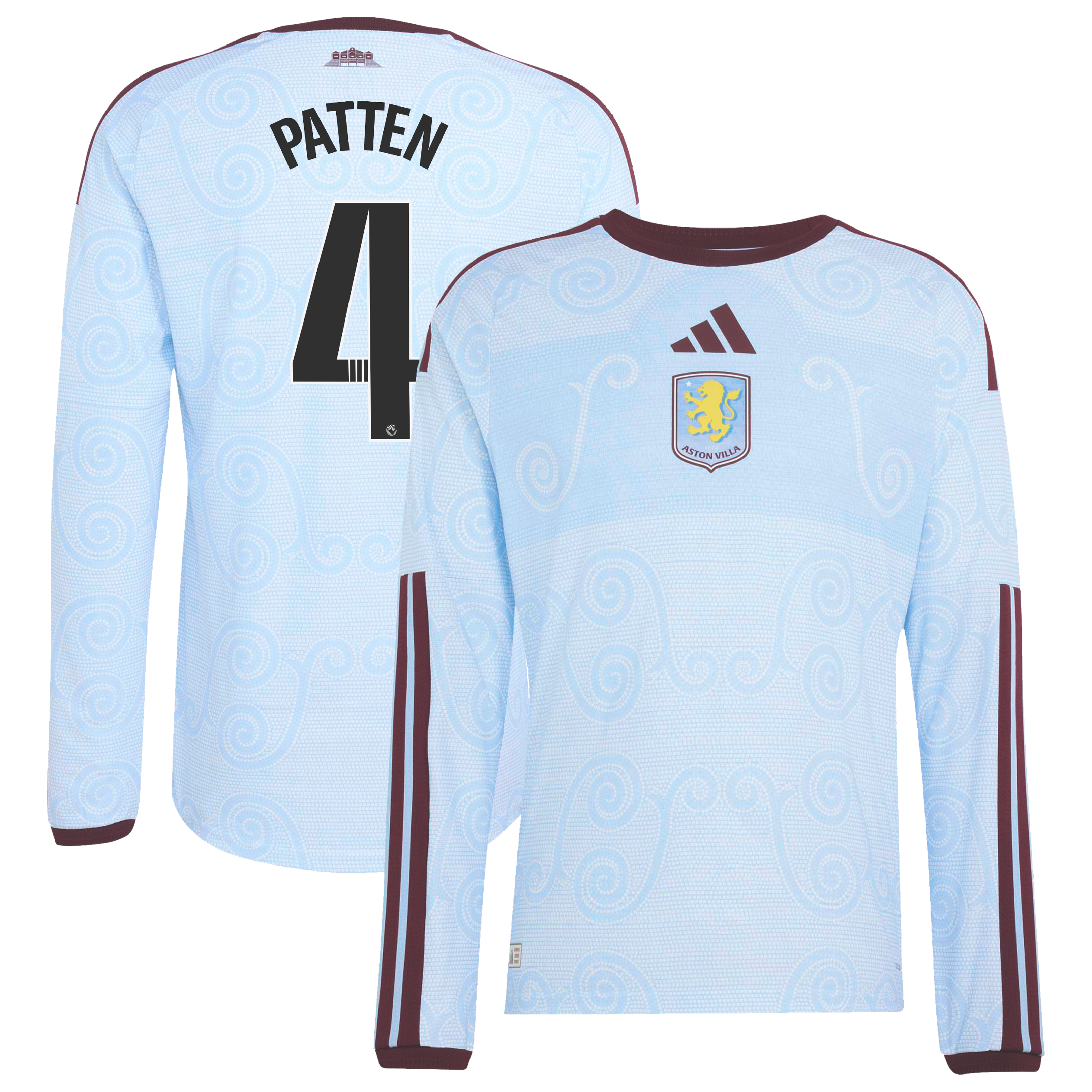 Aston Villa WSL adidas Third Authentic Shirt 2026-27 - Long Sleeve with Patten 4 printing, , rebel_hi-res