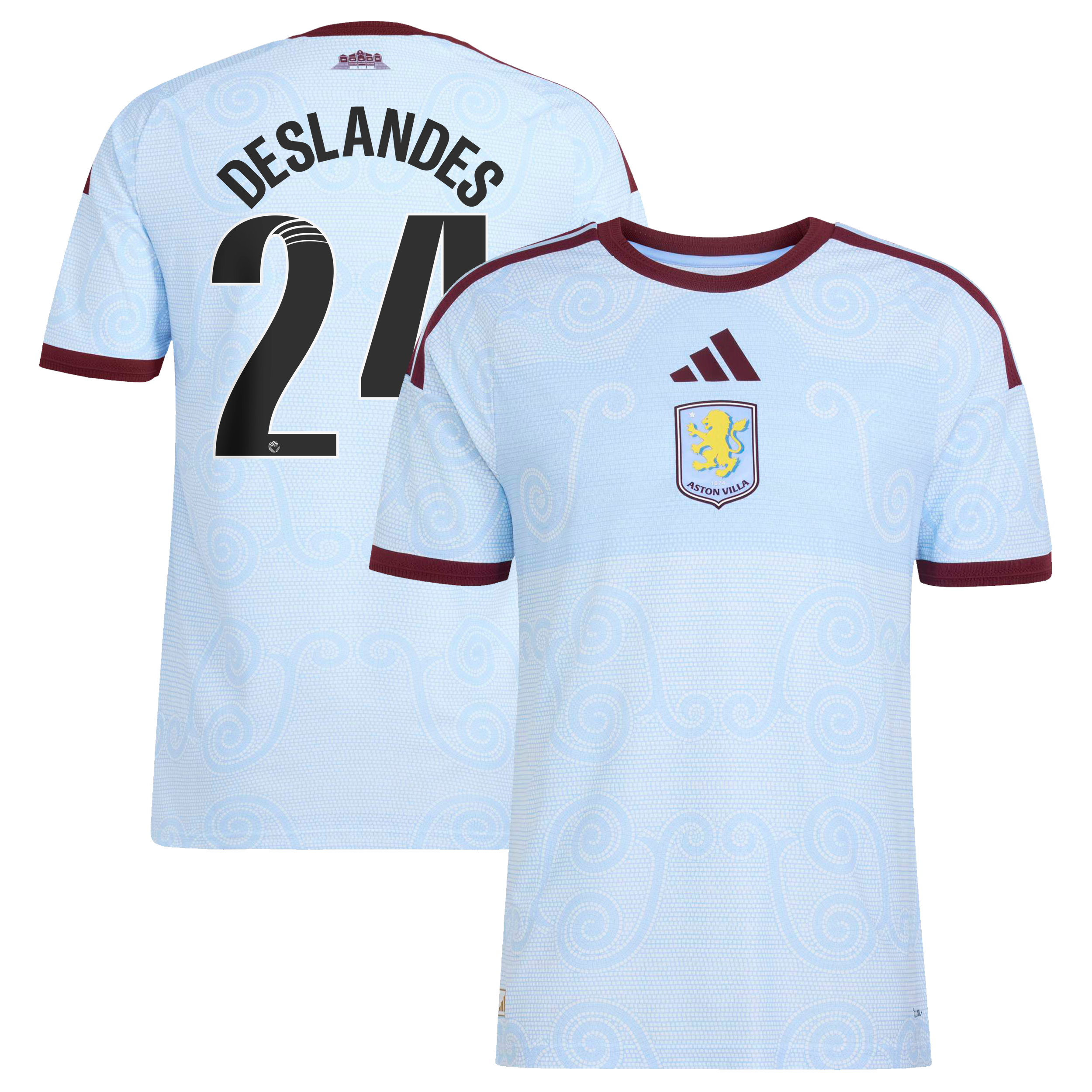 Aston Villa WSL adidas Third Authentic Shirt 2026-27 with Deslandes 24 printing, , rebel_hi-res