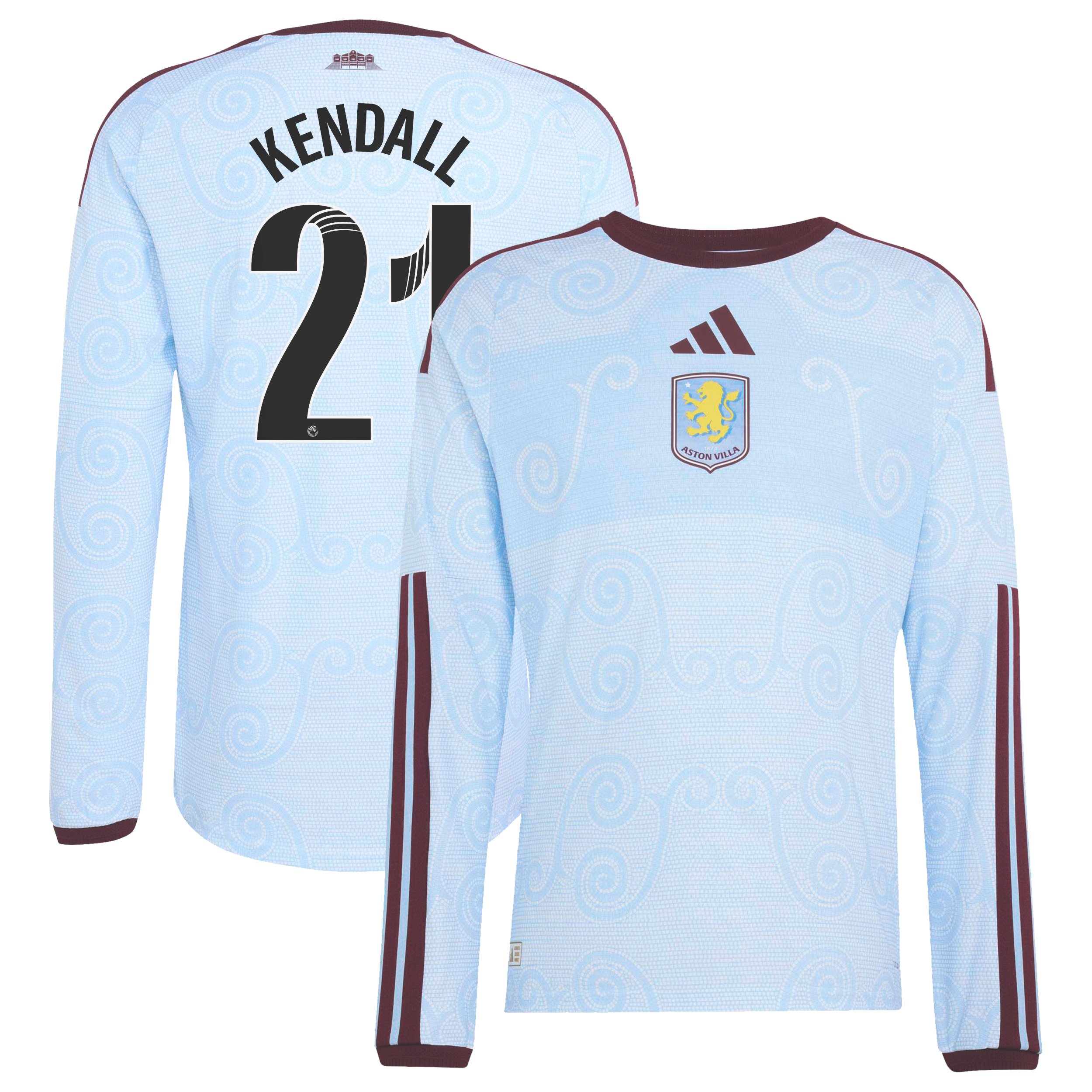Aston Villa WSL adidas Third Authentic Shirt 2026-27 - Long Sleeve with Kendall 21 printing, , rebel_hi-res