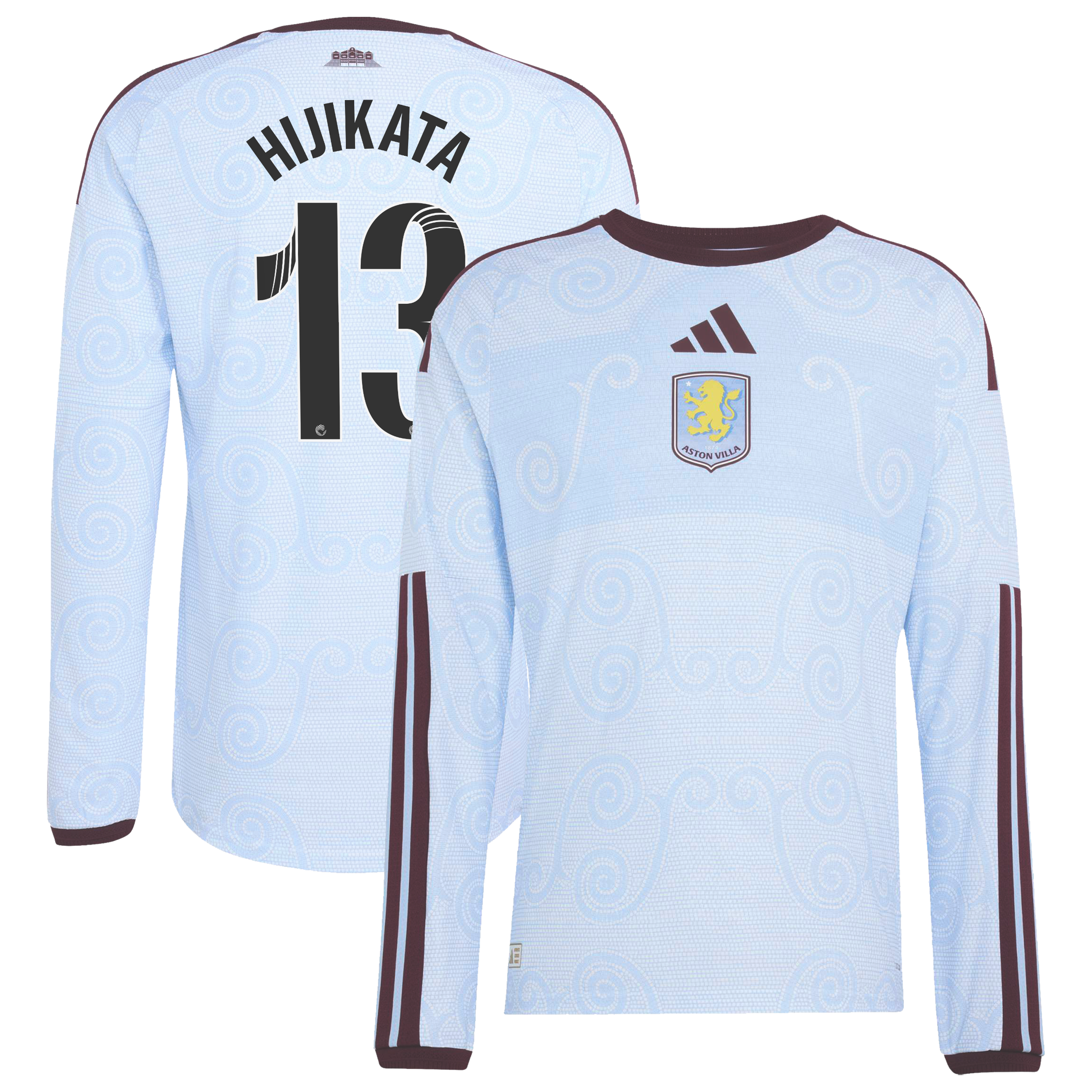Aston Villa WSL adidas Third Authentic Shirt 2026-27 - Long Sleeve with Hijikata 13 printing, , rebel_hi-res