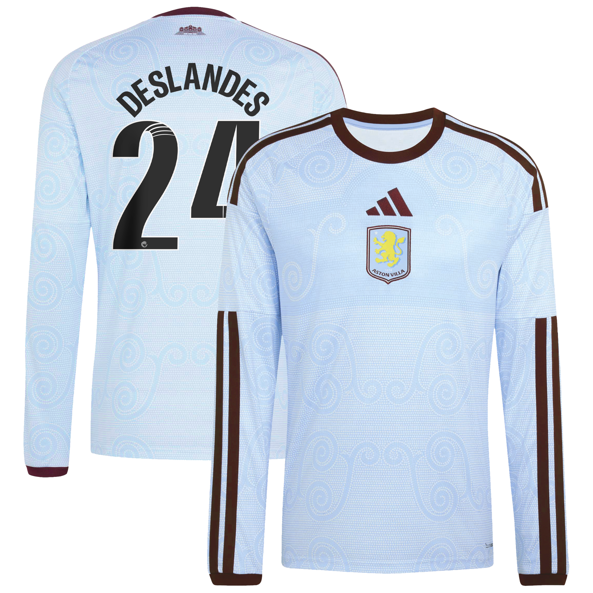Aston Villa WSL adidas Third Shirt 2026-27 - Long Sleeve with Deslandes 24 printing, , rebel_hi-res