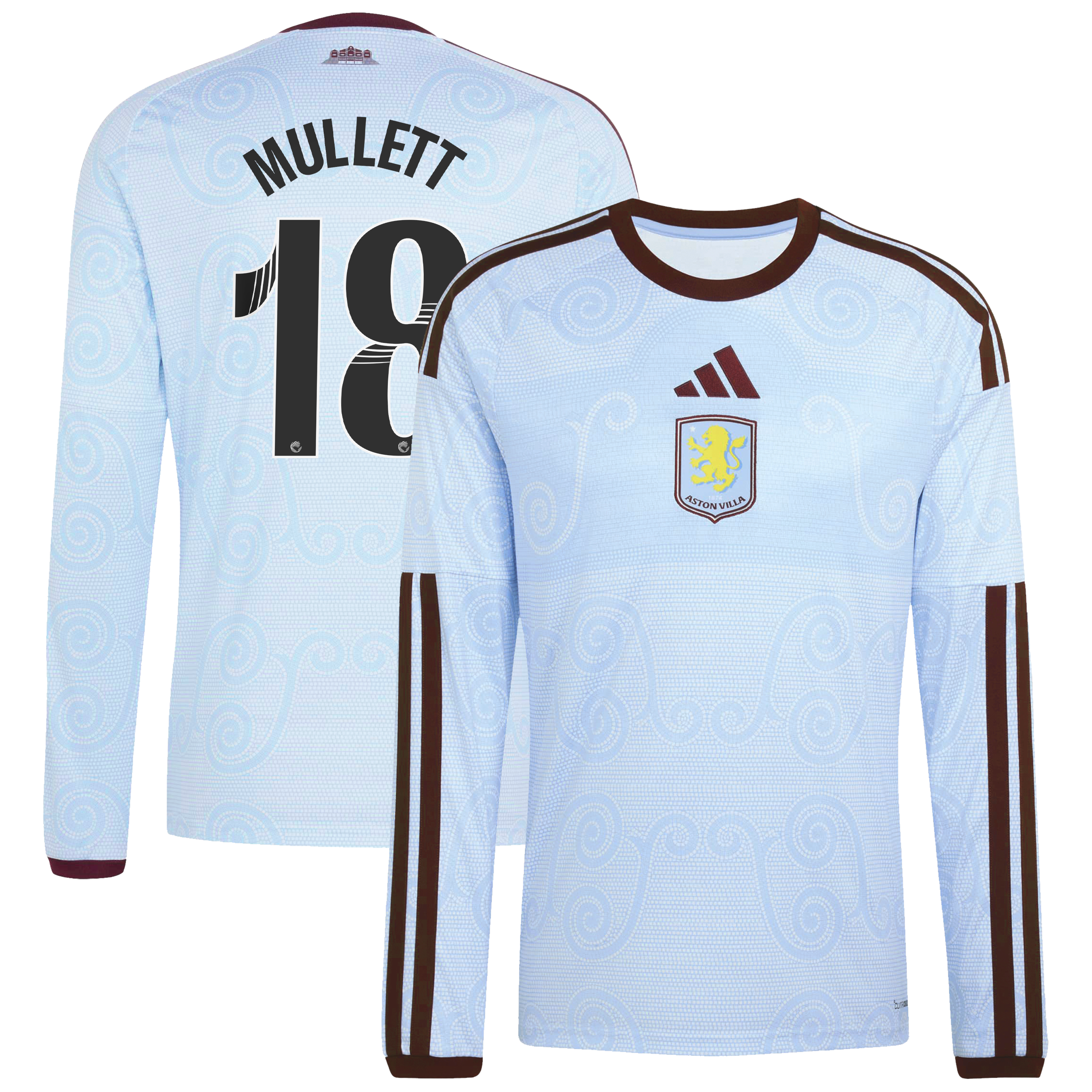 Aston Villa WSL adidas Third Shirt 2026-27 - Long Sleeve with Mullett 18 printing, , rebel_hi-res