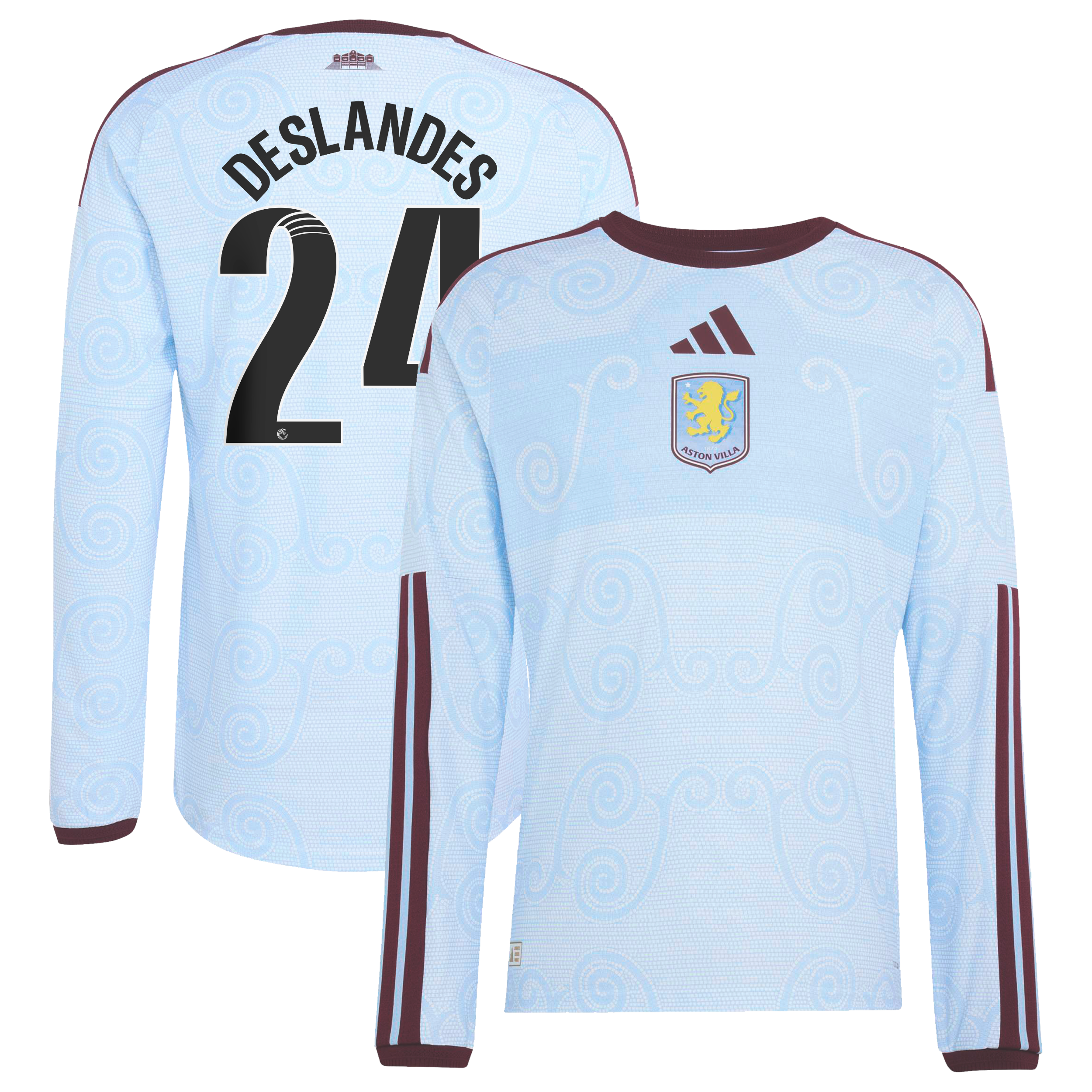Aston Villa WSL adidas Third Authentic Shirt 2026-27 - Long Sleeve with Deslandes 24 printing, , rebel_hi-res