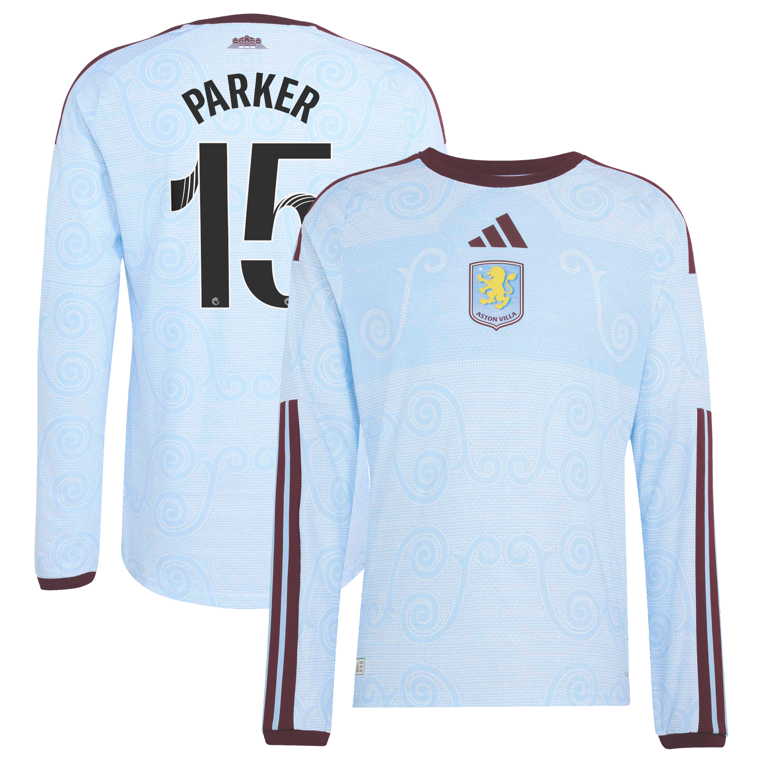 Aston Villa WSL adidas Third Authentic Shirt 2026-27 - Long Sleeve with Parker 15 printing, , rebel_hi-res