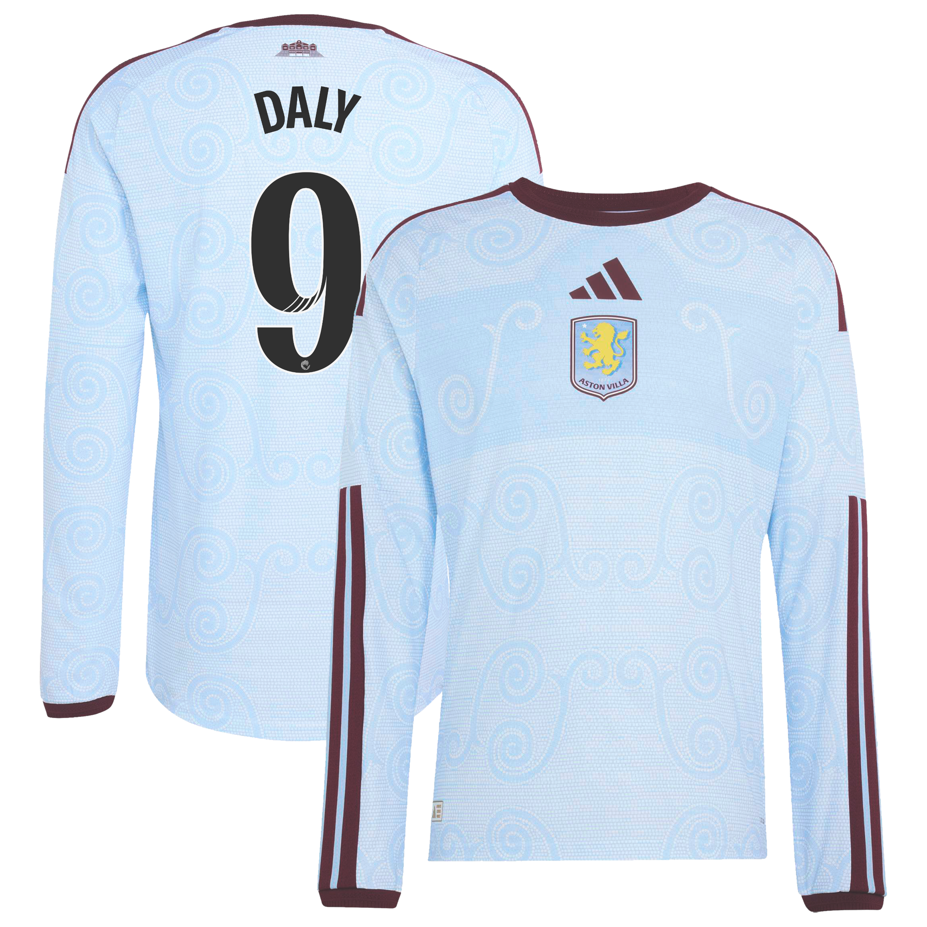 Aston Villa WSL adidas Third Authentic Shirt 2026-27 - Long Sleeve with Daly 9 printing, , rebel_hi-res