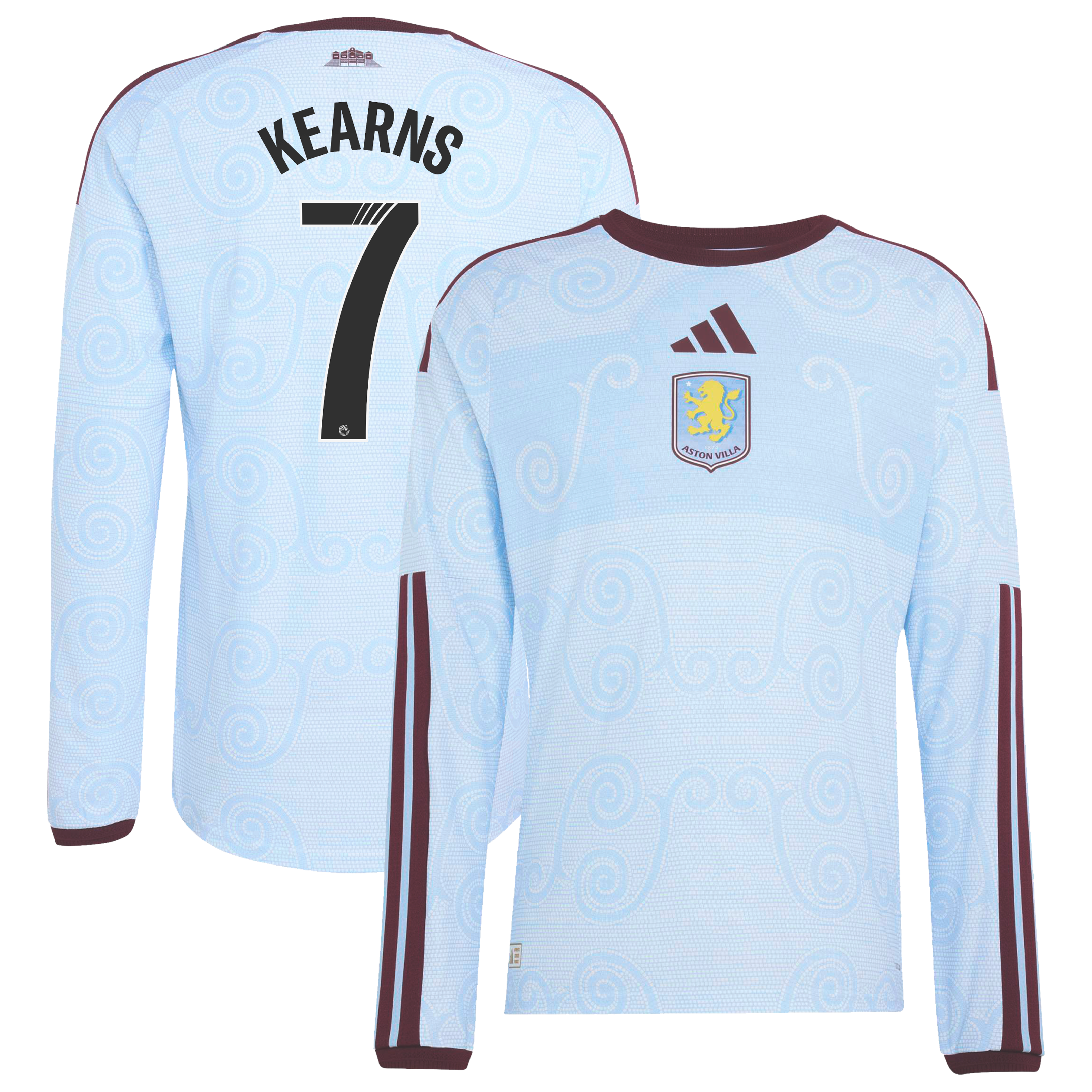 Aston Villa WSL adidas Third Authentic Shirt 2026-27 - Long Sleeve with Kearns 7 printing, , rebel_hi-res