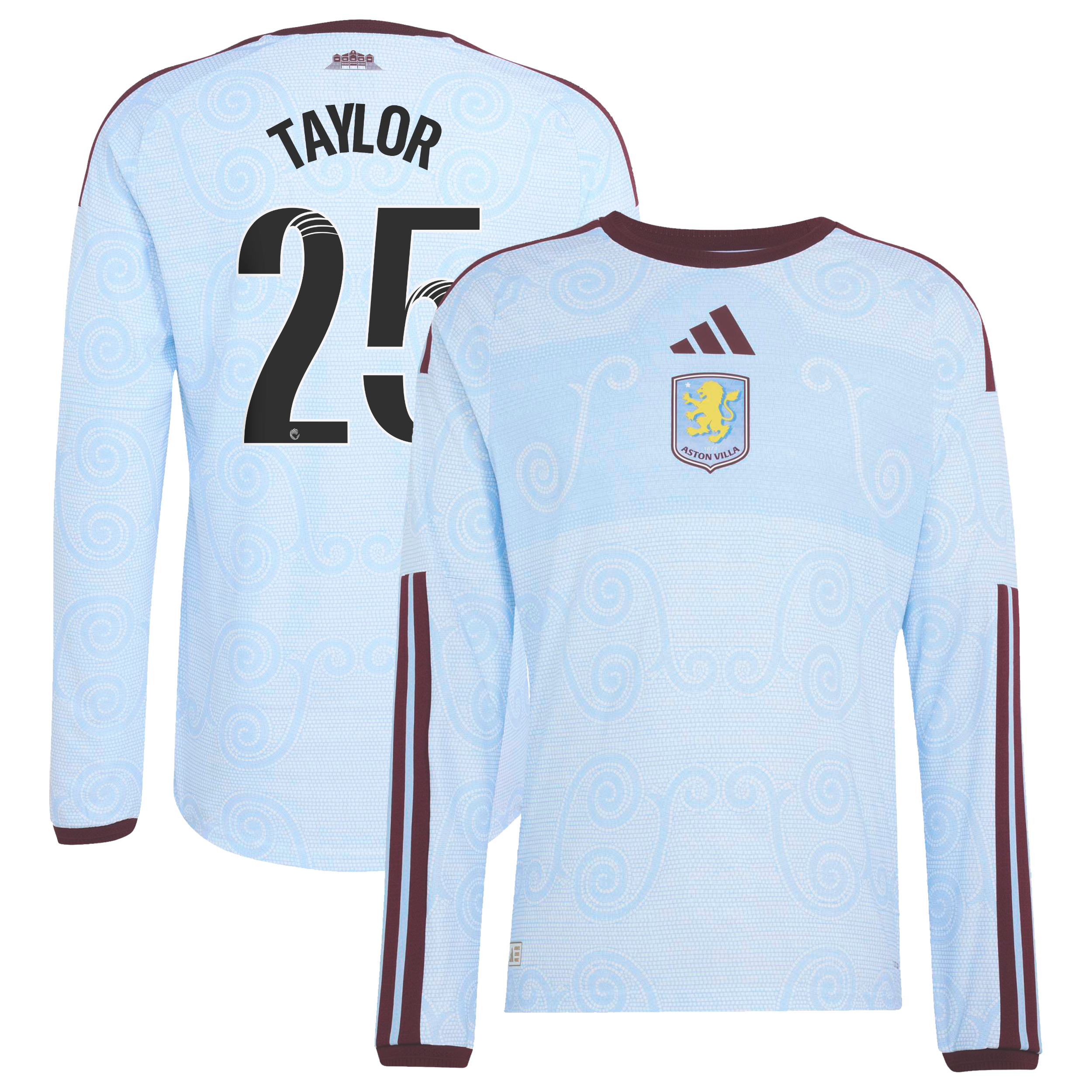Aston Villa WSL adidas Third Authentic Shirt 2026-27 - Long Sleeve with Taylor 25 printing, , rebel_hi-res