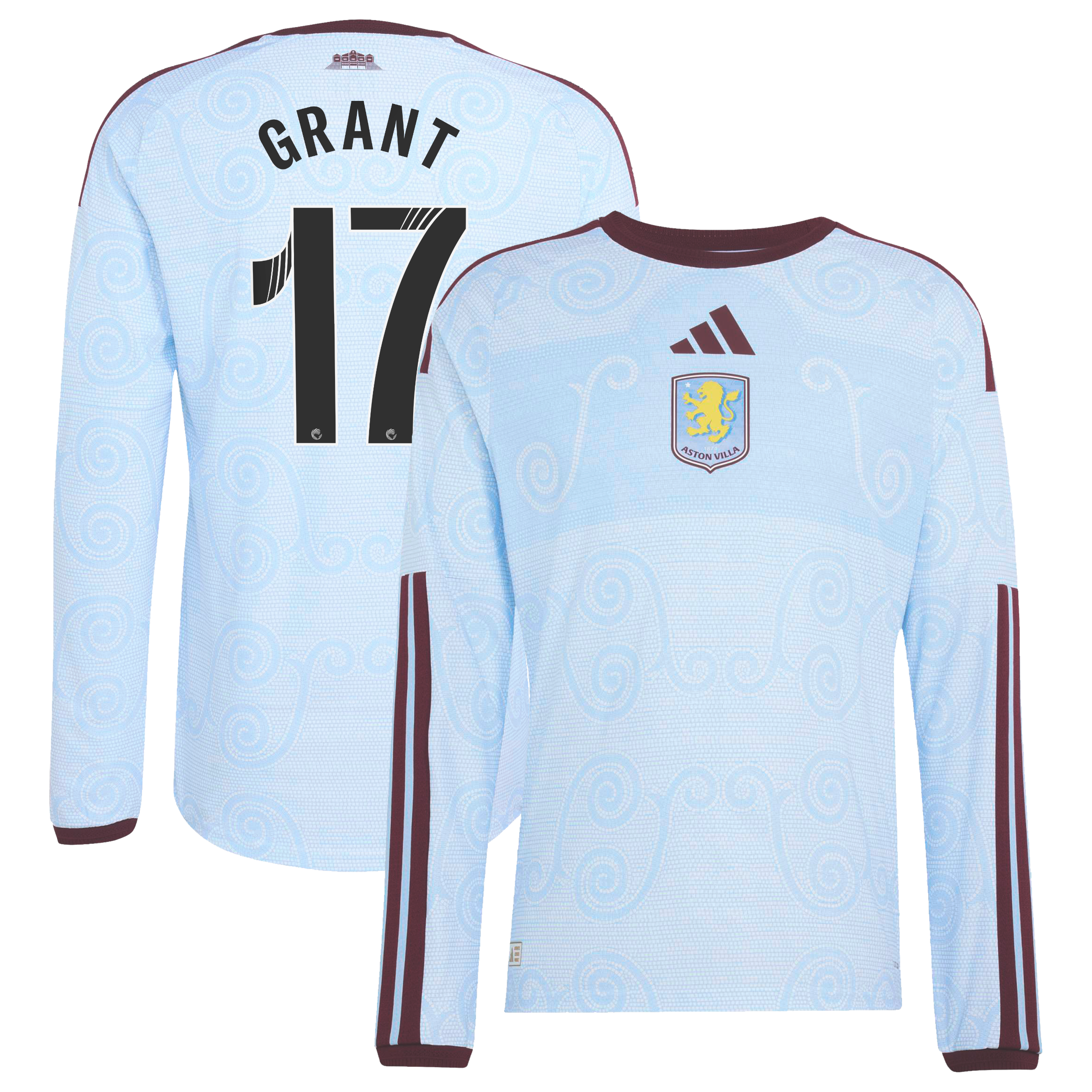 Aston Villa WSL adidas Third Authentic Shirt 2026-27 - Long Sleeve with Grant 17 printing, , rebel_hi-res