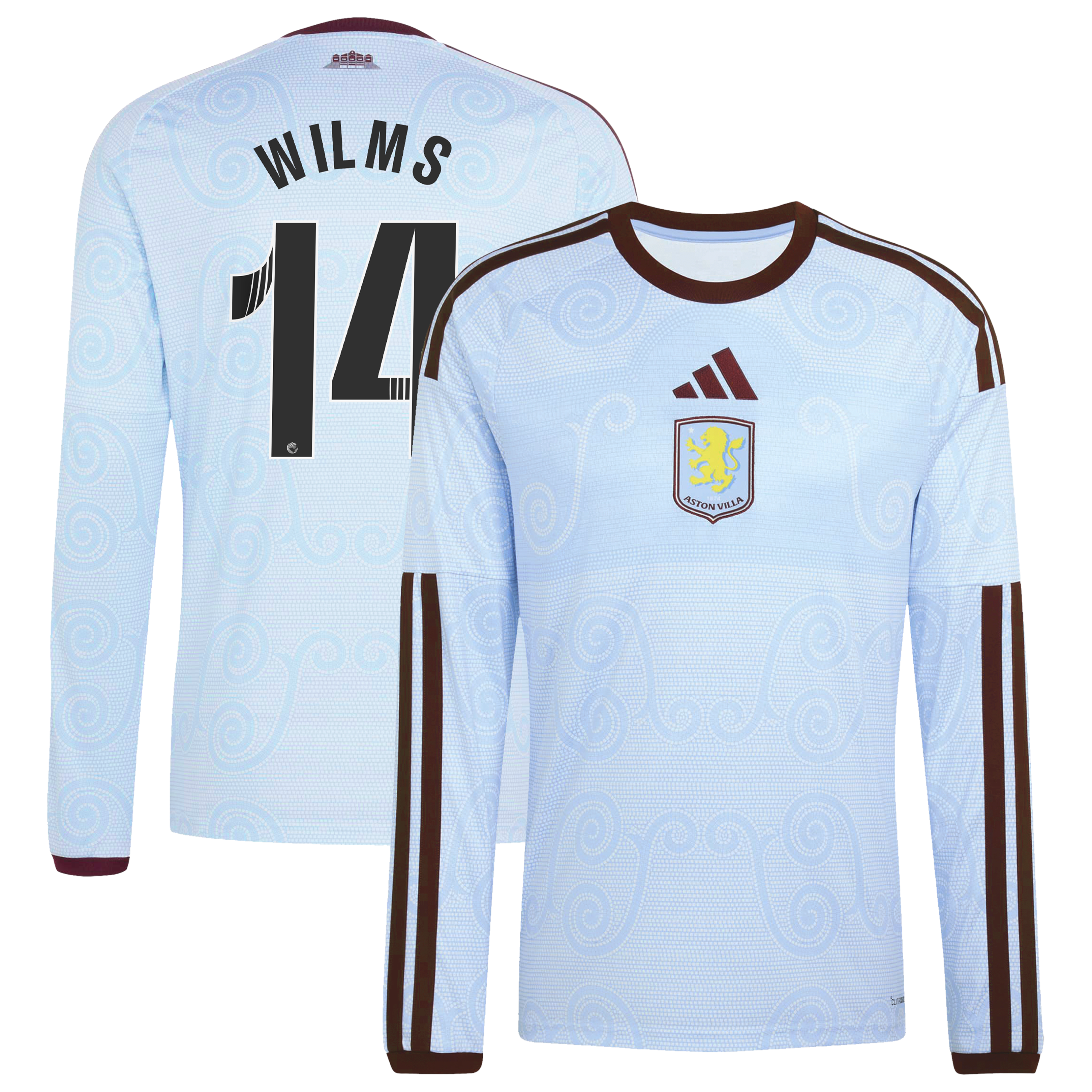 Aston Villa WSL adidas Third Shirt 2026-27 - Long Sleeve with Wilms 14 printing, , rebel_hi-res
