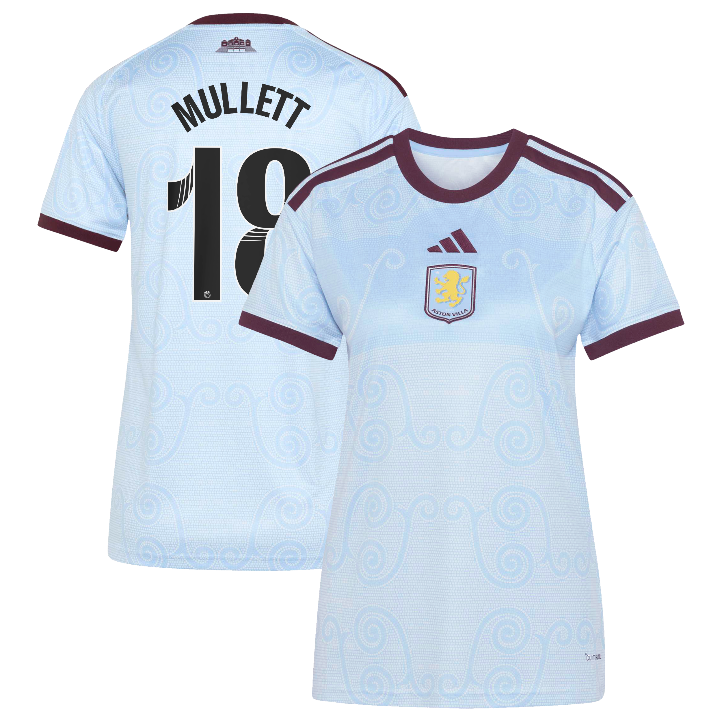 Aston Villa WSL adidas Third Shirt 2026-27 - Womens with Mullett 18 printing, , rebel_hi-res
