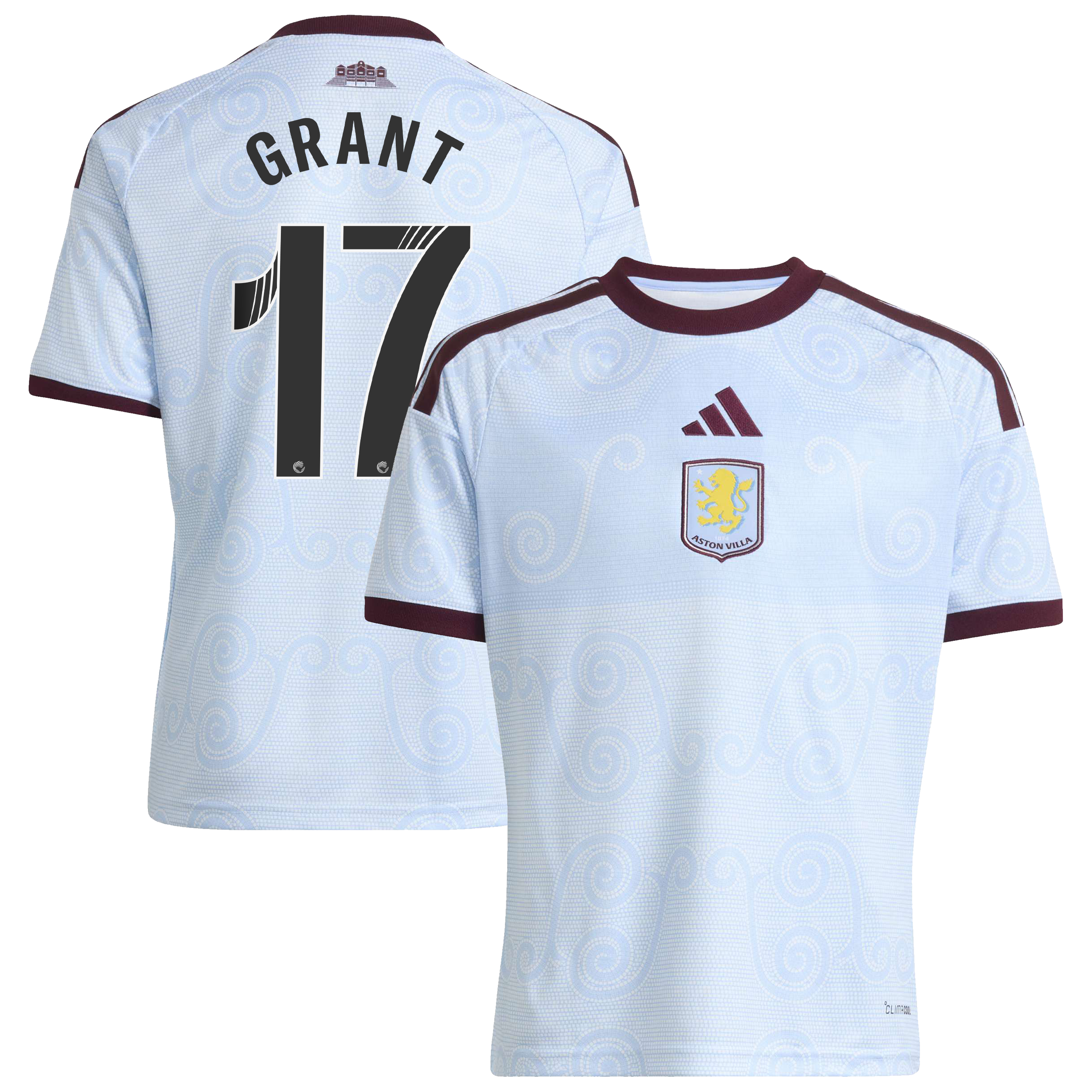 Aston Villa WSL adidas Third Shirt 2026-27 - Kids with Grant 17 printing, , rebel_hi-res