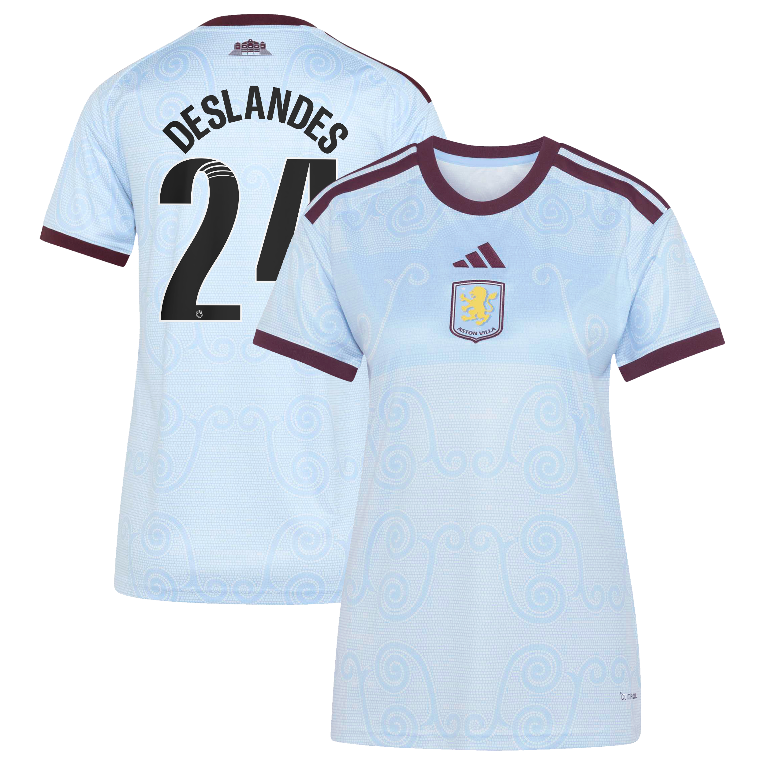 Aston Villa WSL adidas Third Shirt 2026-27 - Womens with Deslandes 24 printing, , rebel_hi-res