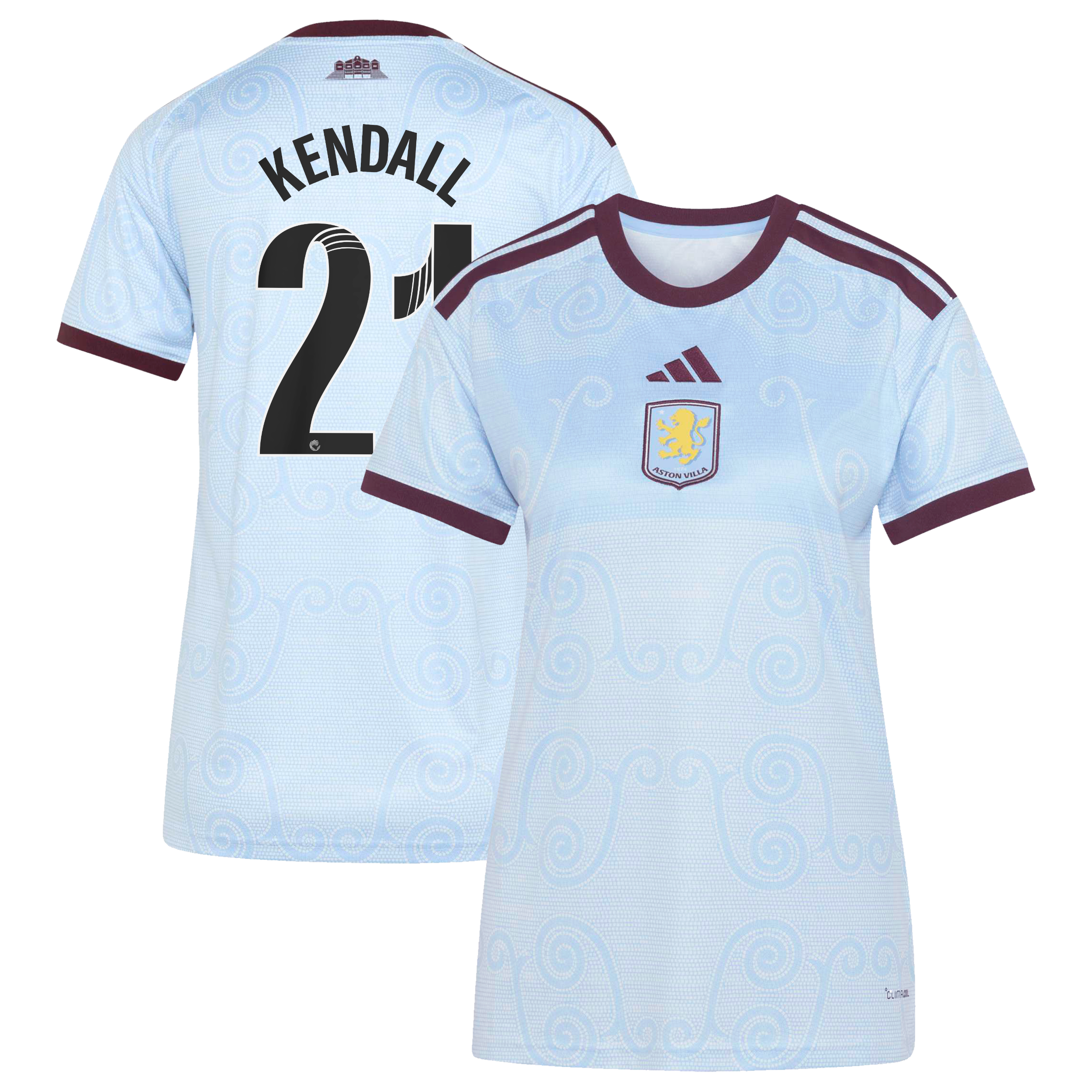 Aston Villa WSL adidas Third Shirt 2026-27 - Womens with Kendall 21 printing, , rebel_hi-res