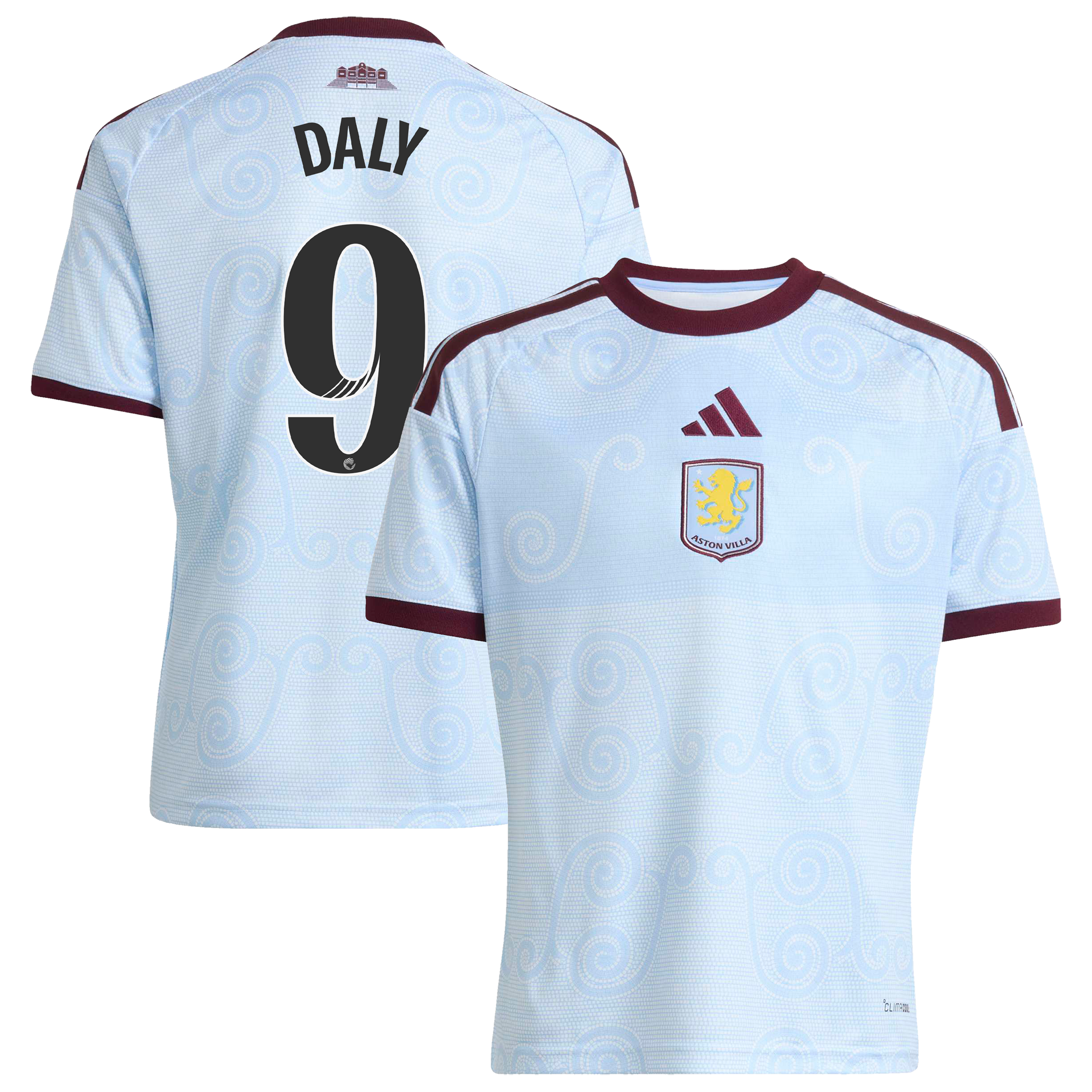 Aston Villa WSL adidas Third Shirt 2026-27 - Kids with Daly 9 printing, , rebel_hi-res