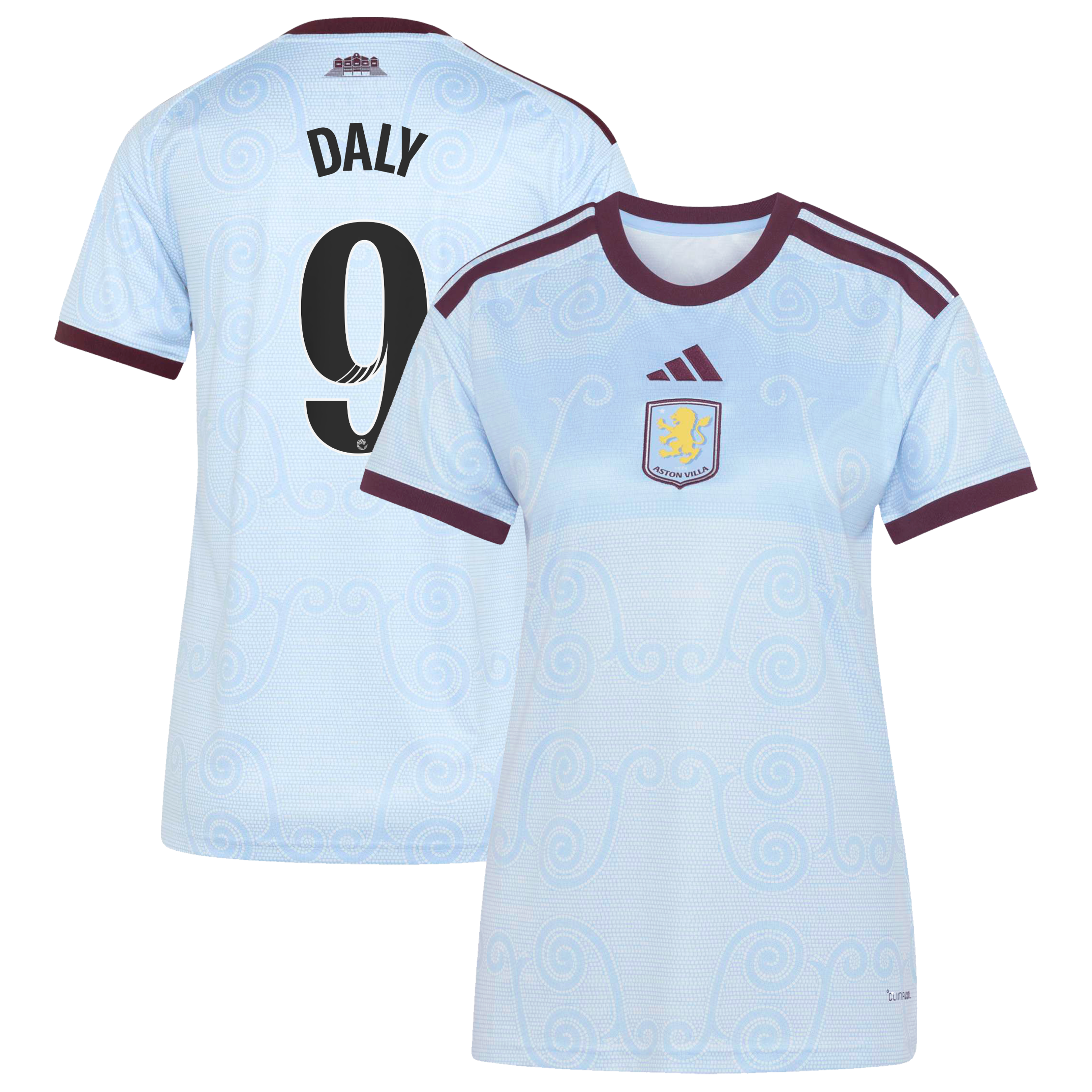 Aston Villa WSL adidas Third Shirt 2026-27 - Womens with Daly 9 printing, , rebel_hi-res