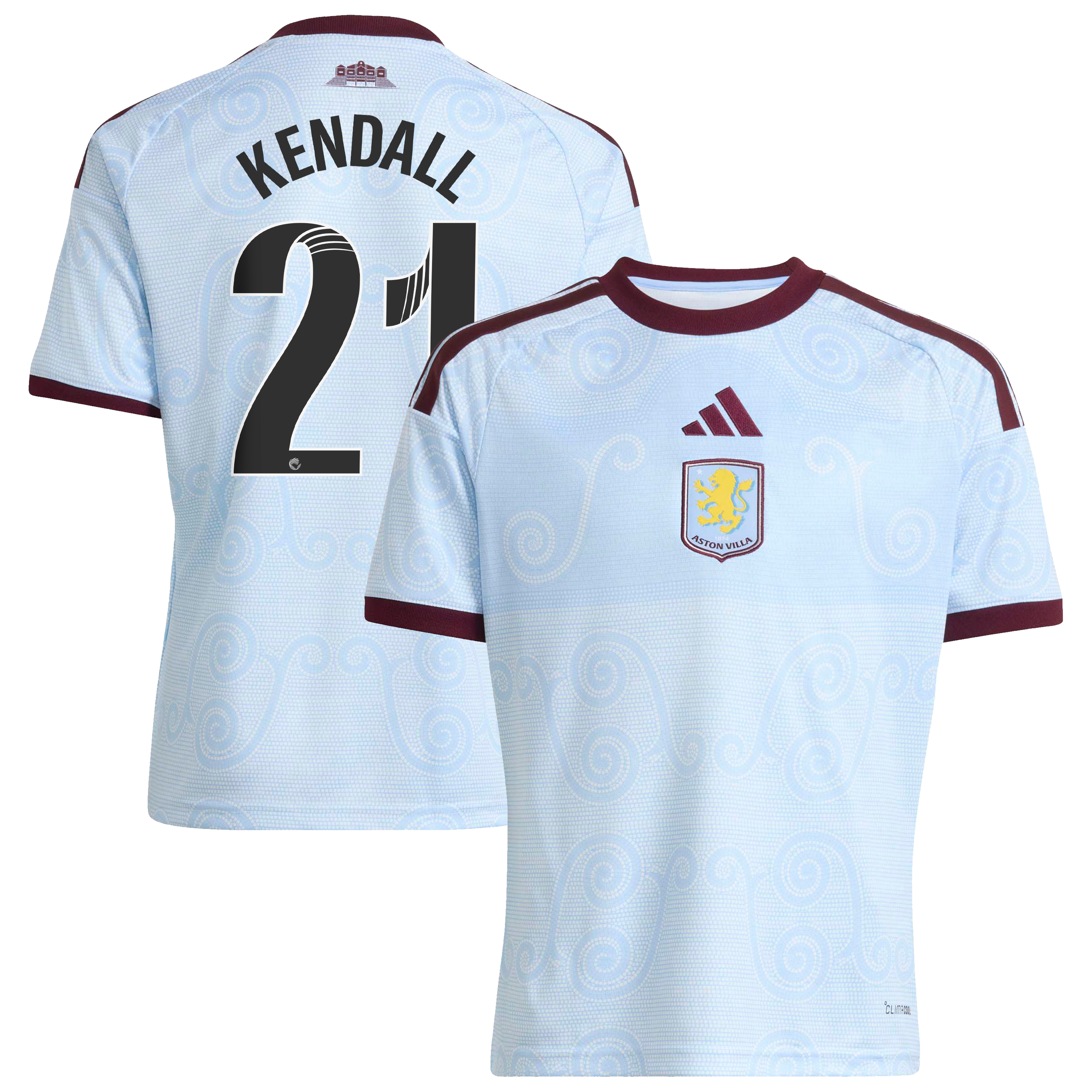 Aston Villa WSL adidas Third Shirt 2026-27 - Kids with Kendall 21 printing, , rebel_hi-res