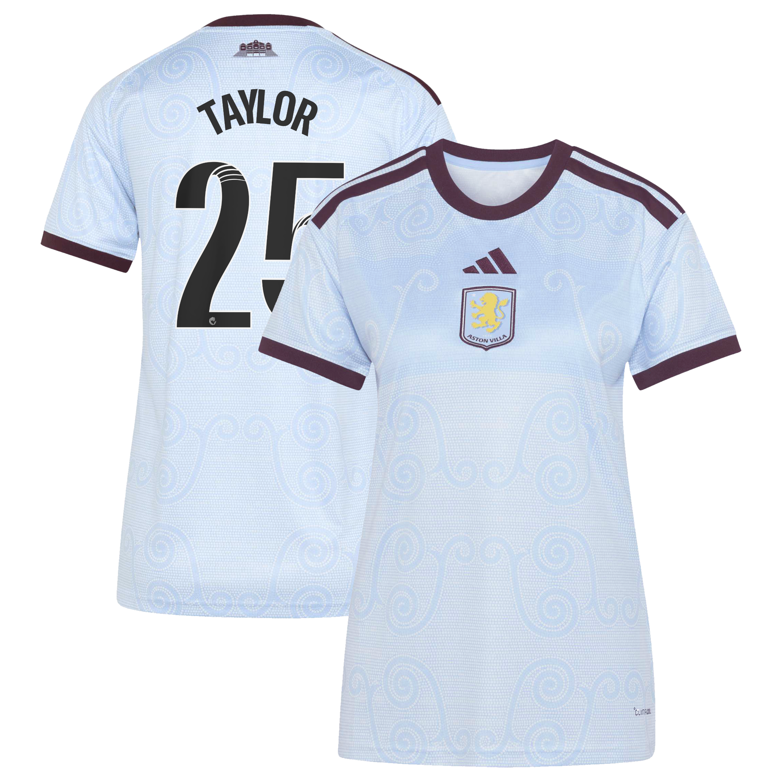 Aston Villa WSL adidas Third Shirt 2026-27 - Womens with Taylor 25 printing, , rebel_hi-res