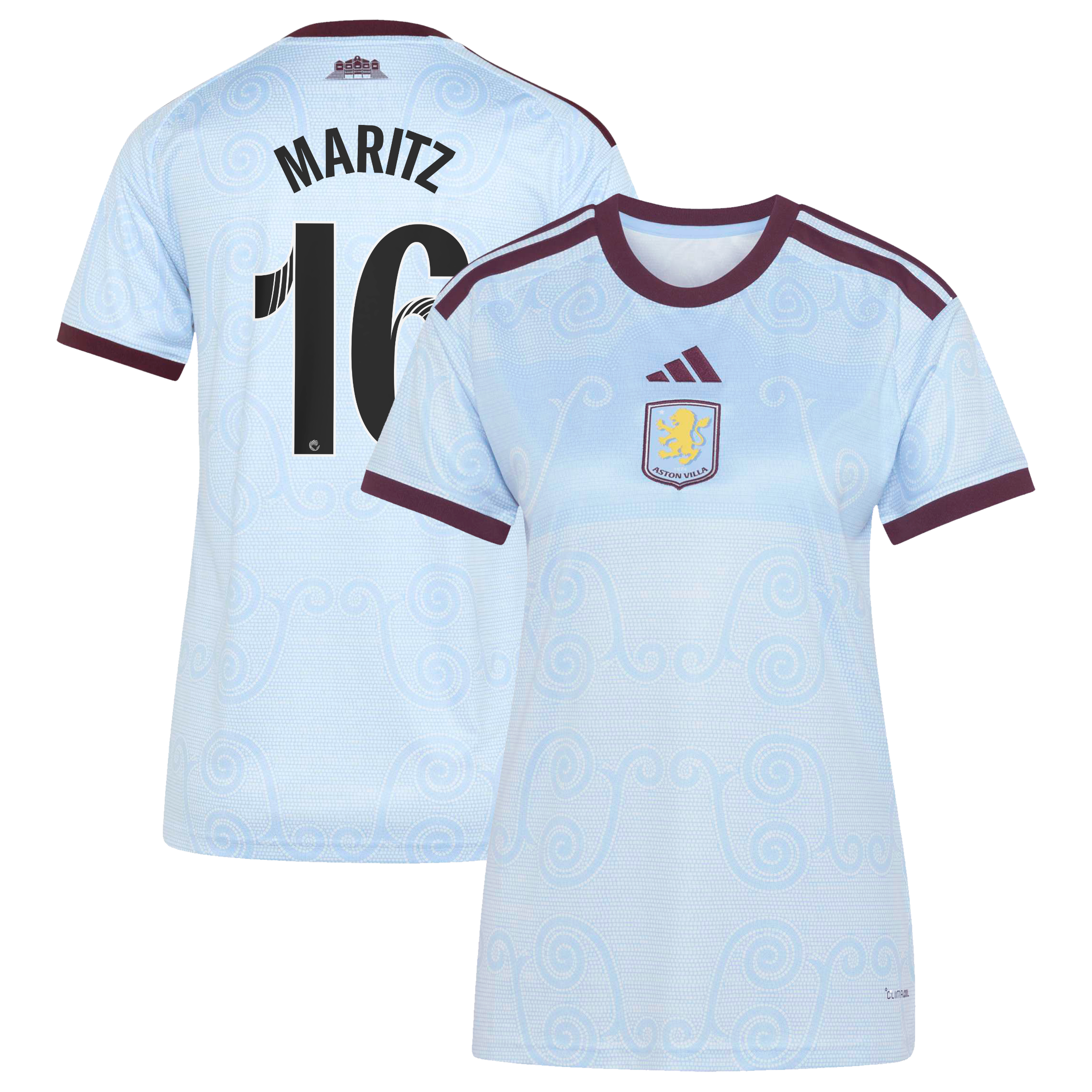Aston Villa WSL adidas Third Shirt 2026-27 - Womens with Maritz 16 printing, , rebel_hi-res
